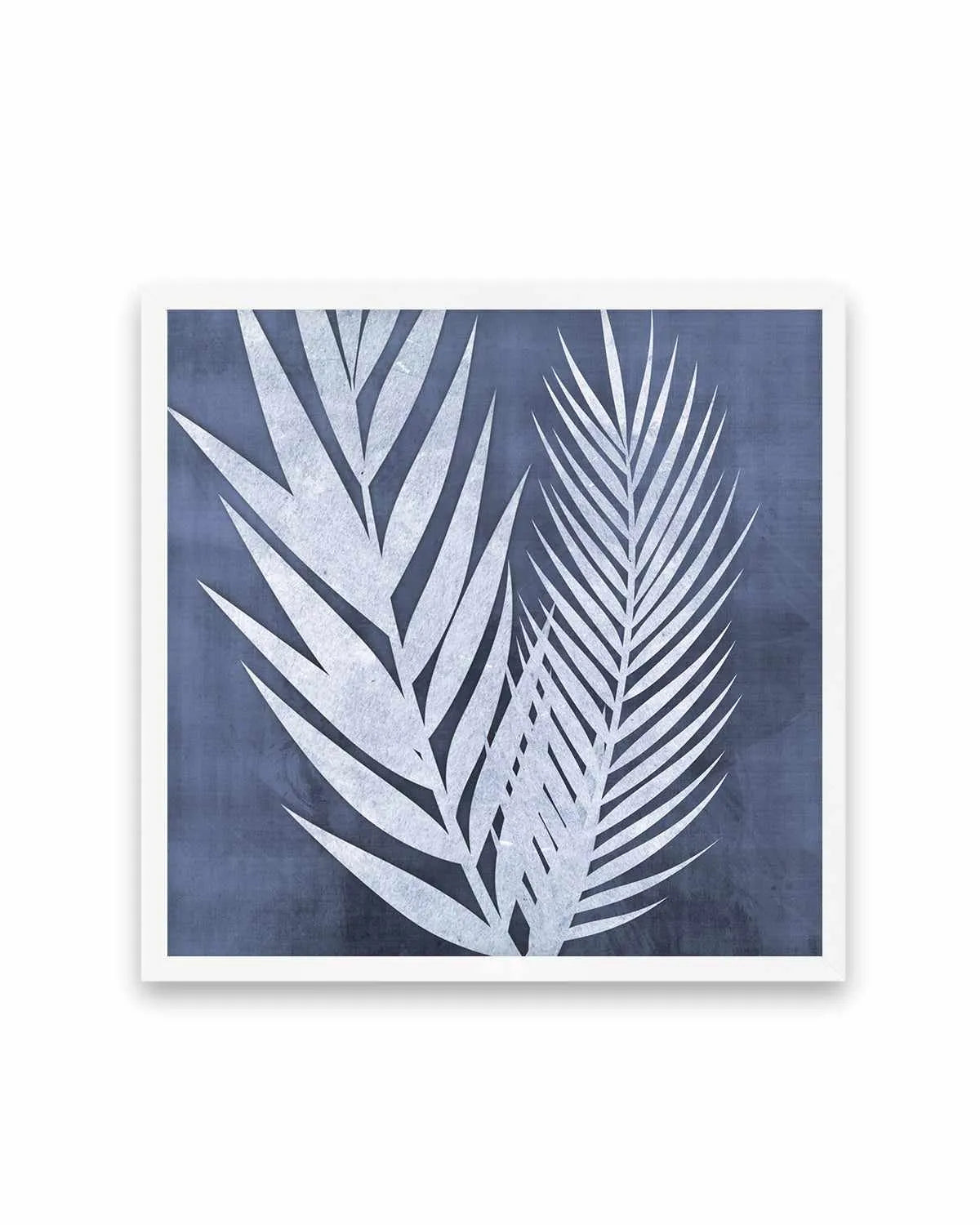 Blue Palm Leaf II Art Print from Olive et Oriel where you can shop wallpaper and artworks online