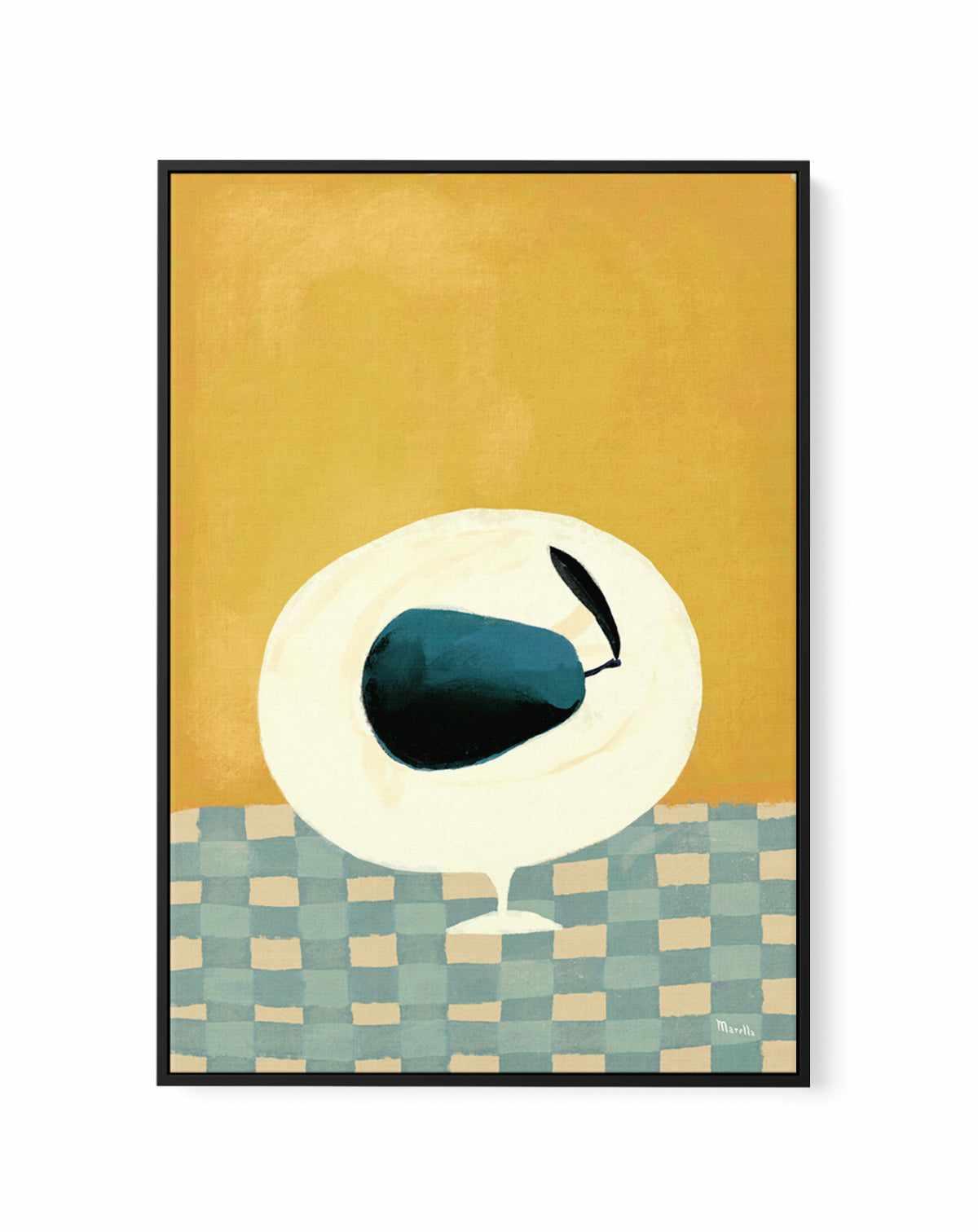 Blue Pear by Marco Marella | Framed Canvas Art Print from Olive et Oriel where you can shop wallpaper and artworks online