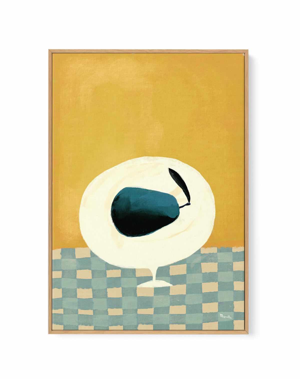 Blue Pear by Marco Marella | Framed Canvas Art Print from Olive et Oriel where you can shop wallpaper and artworks online