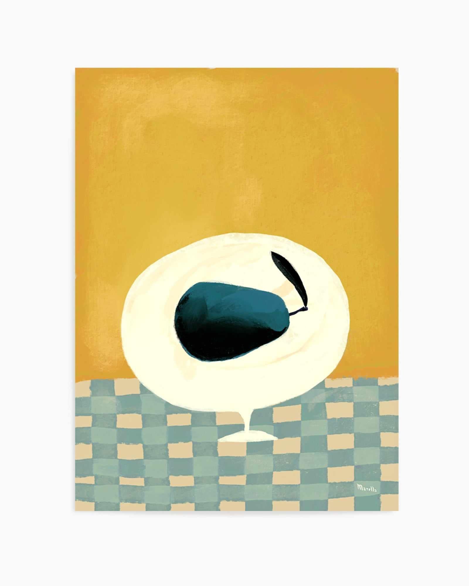 Blue Pear by Marco Marella | Art Print from Olive et Oriel where you can shop wallpaper and artworks online
