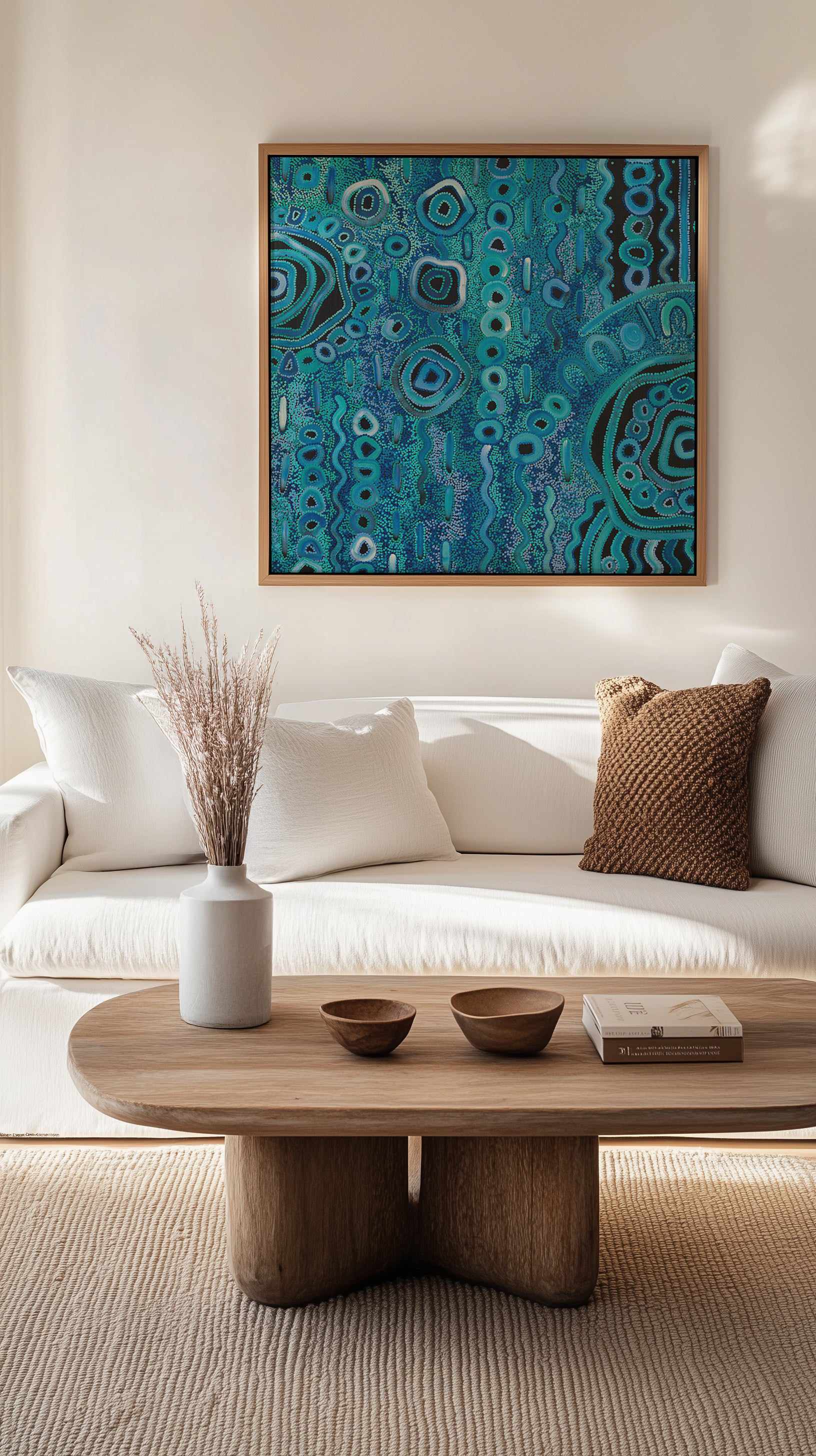 Blue Rain I SQ by Kelly Taylor | Framed Canvas Art Print