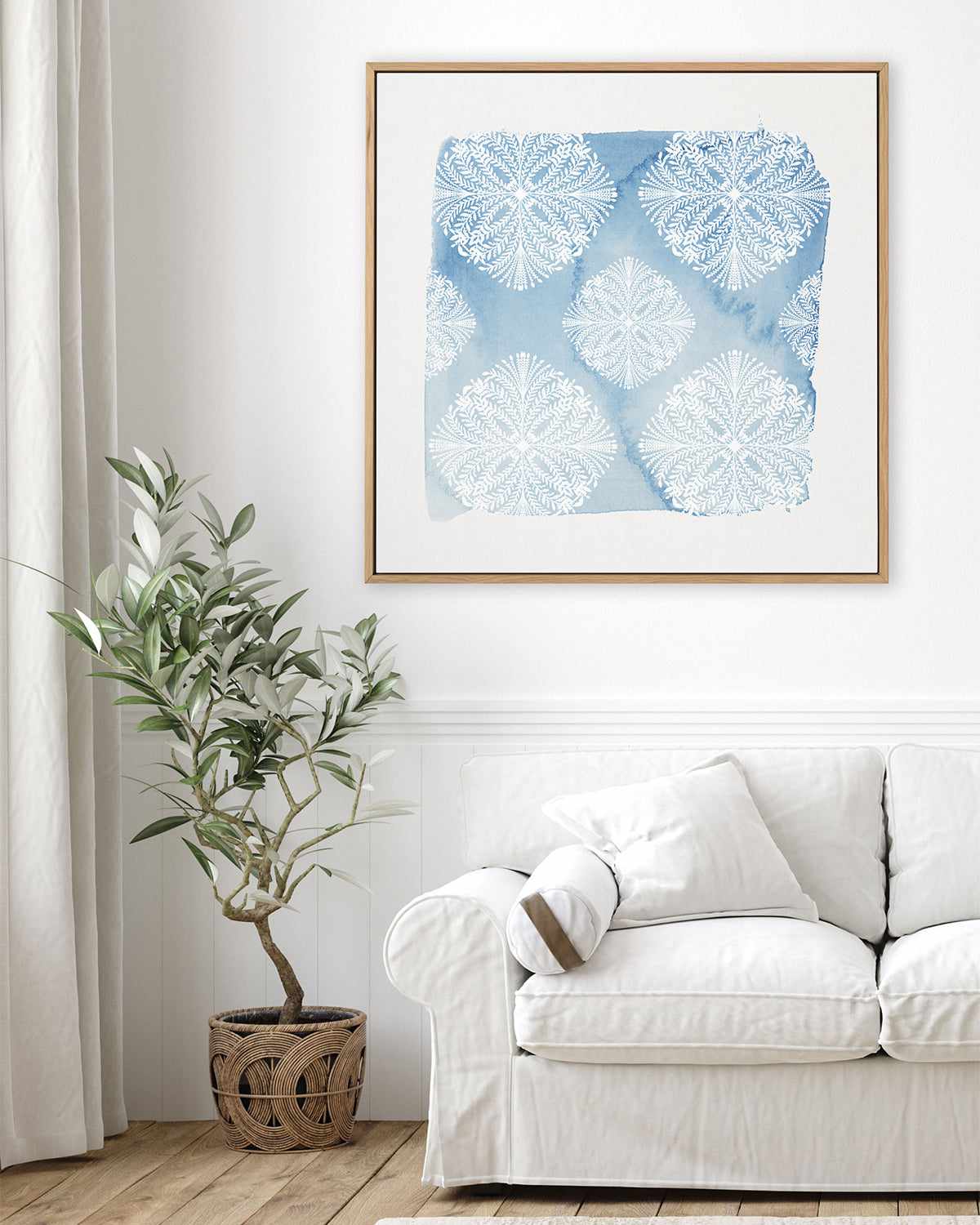 Blue Reflections | Framed Canvas Art Print