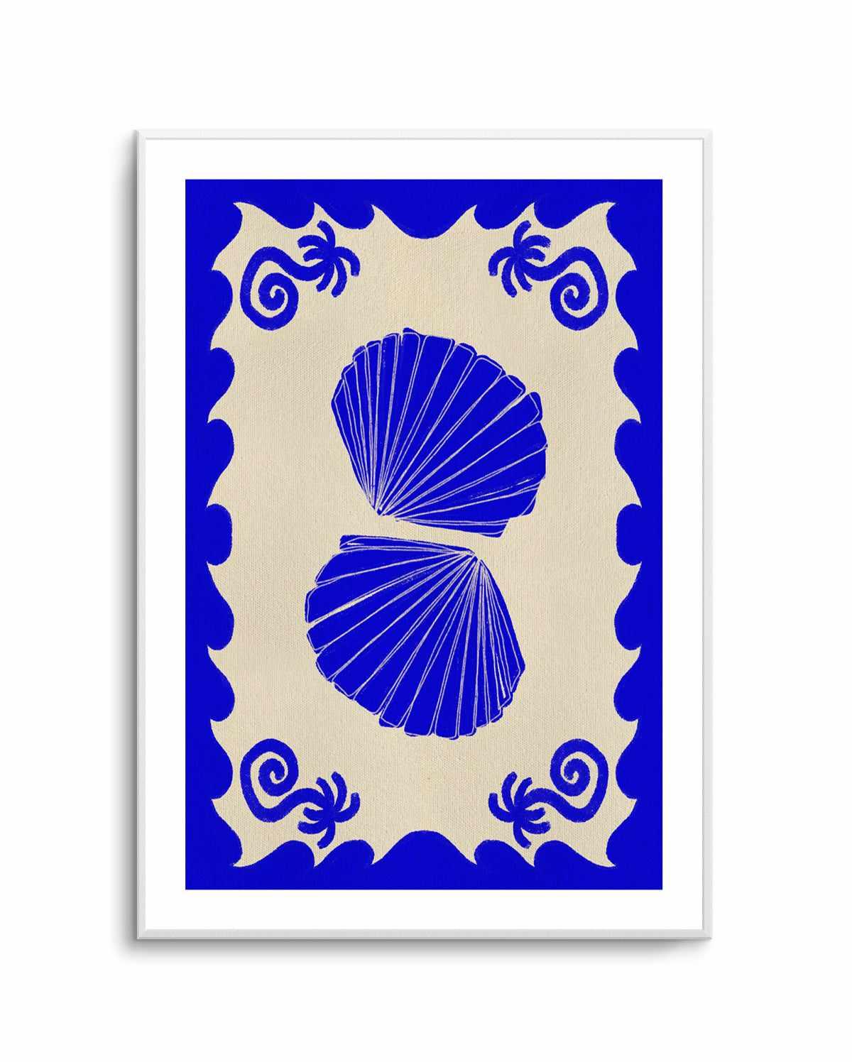 Blue Seashell Stories by Shatha Al Dafai | Art Print from Olive et Oriel where you can shop wallpaper and artworks online