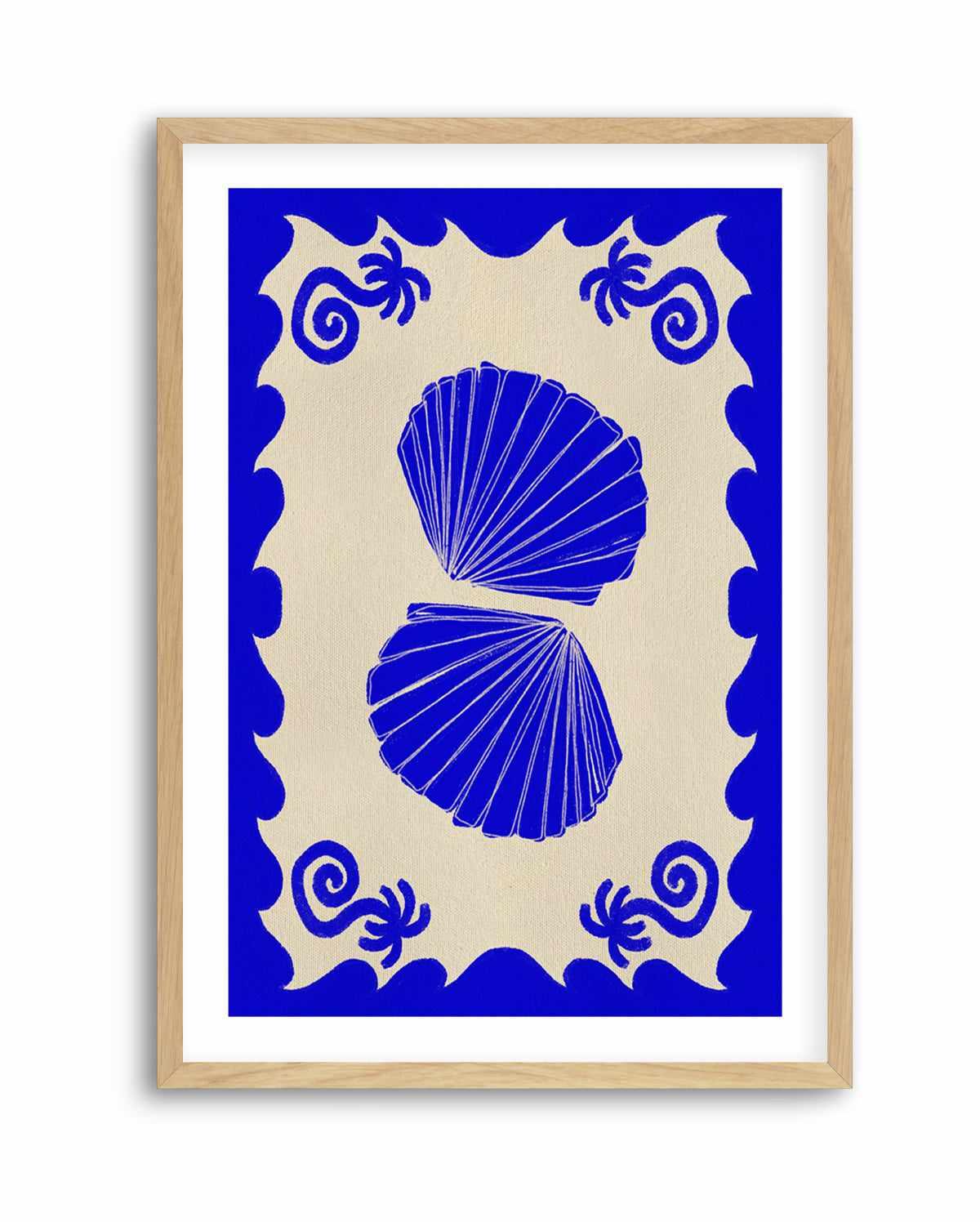 Blue Seashell Stories by Shatha Al Dafai | Art Print from Olive et Oriel where you can shop wallpaper and artworks online
