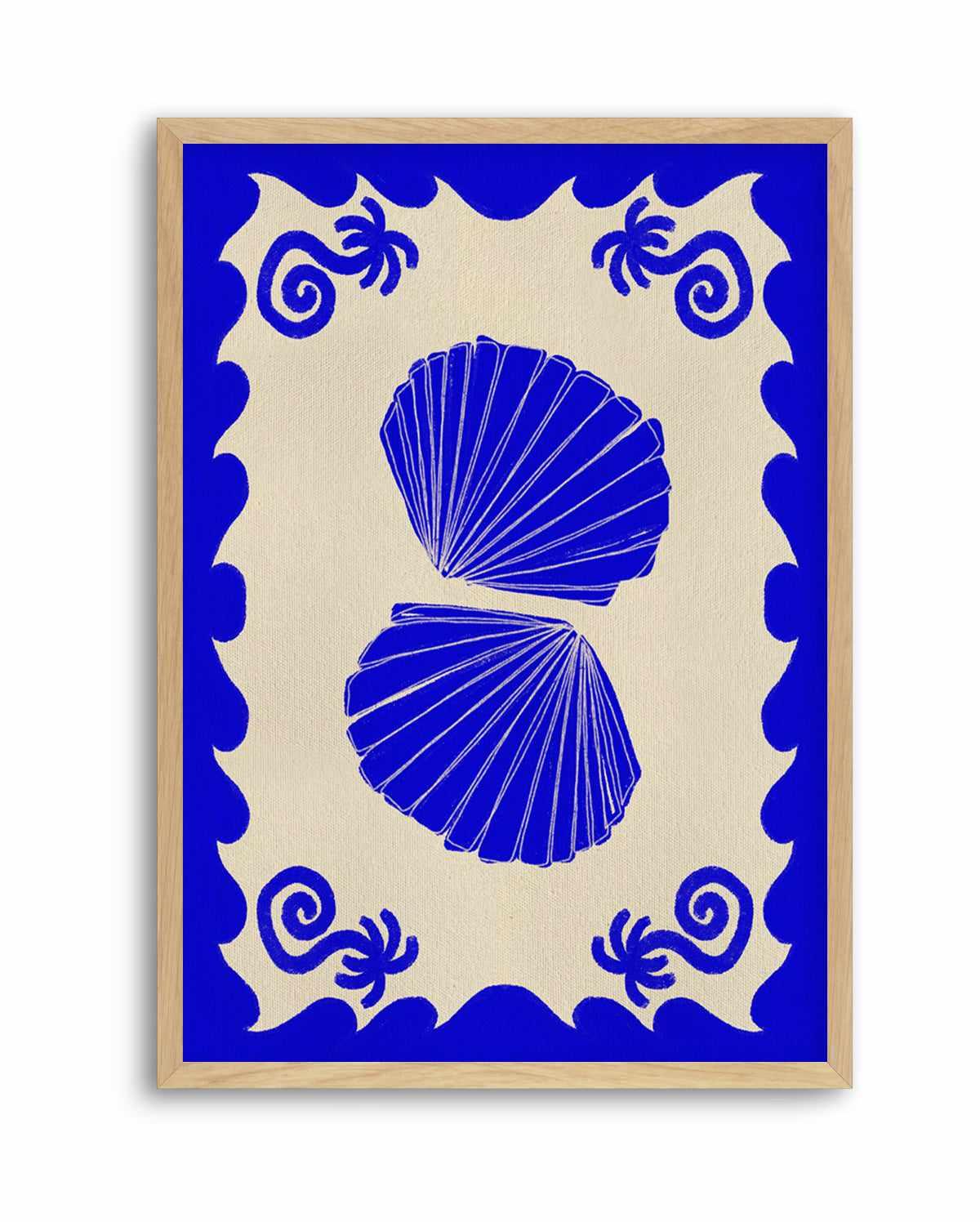 Blue Seashell Stories by Shatha Al Dafai | Art Print from Olive et Oriel where you can shop wallpaper and artworks online