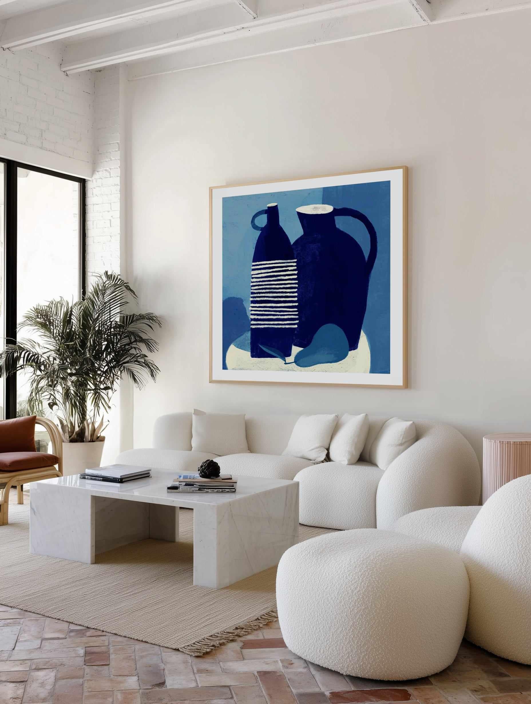 Blue Still Life With Pear by Marco Marella | Art Print from Olive et Oriel where you can shop wallpaper and artworks online