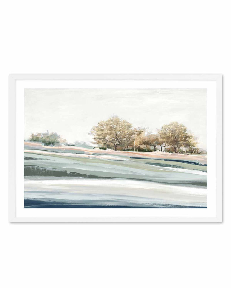 Blue Still Trees Art Print