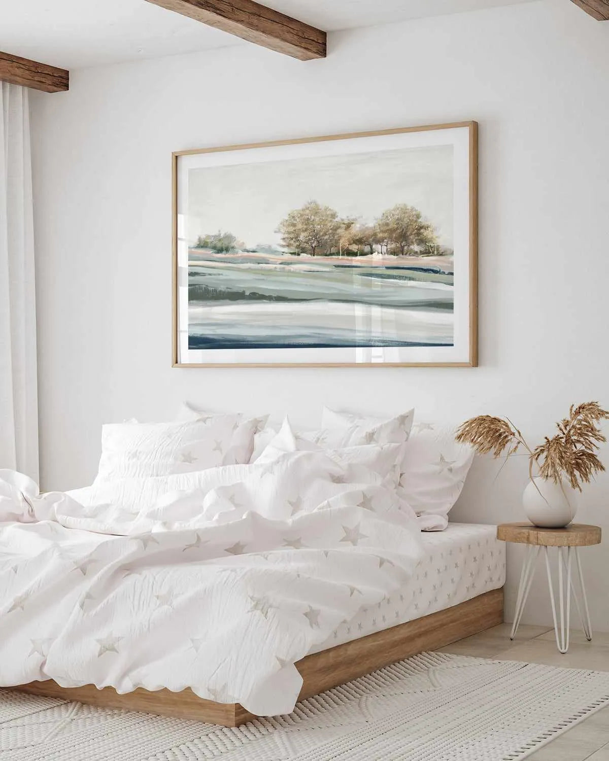 Blue Still Trees Art Print from Olive et Oriel where you can shop wallpaper and artworks online