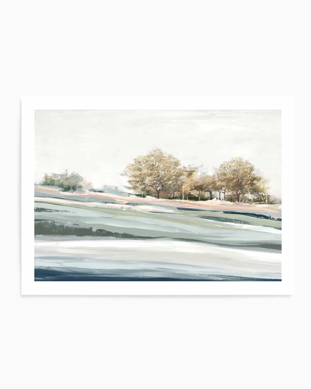 Blue Still Trees Art Print from Olive et Oriel where you can shop wallpaper and artworks online