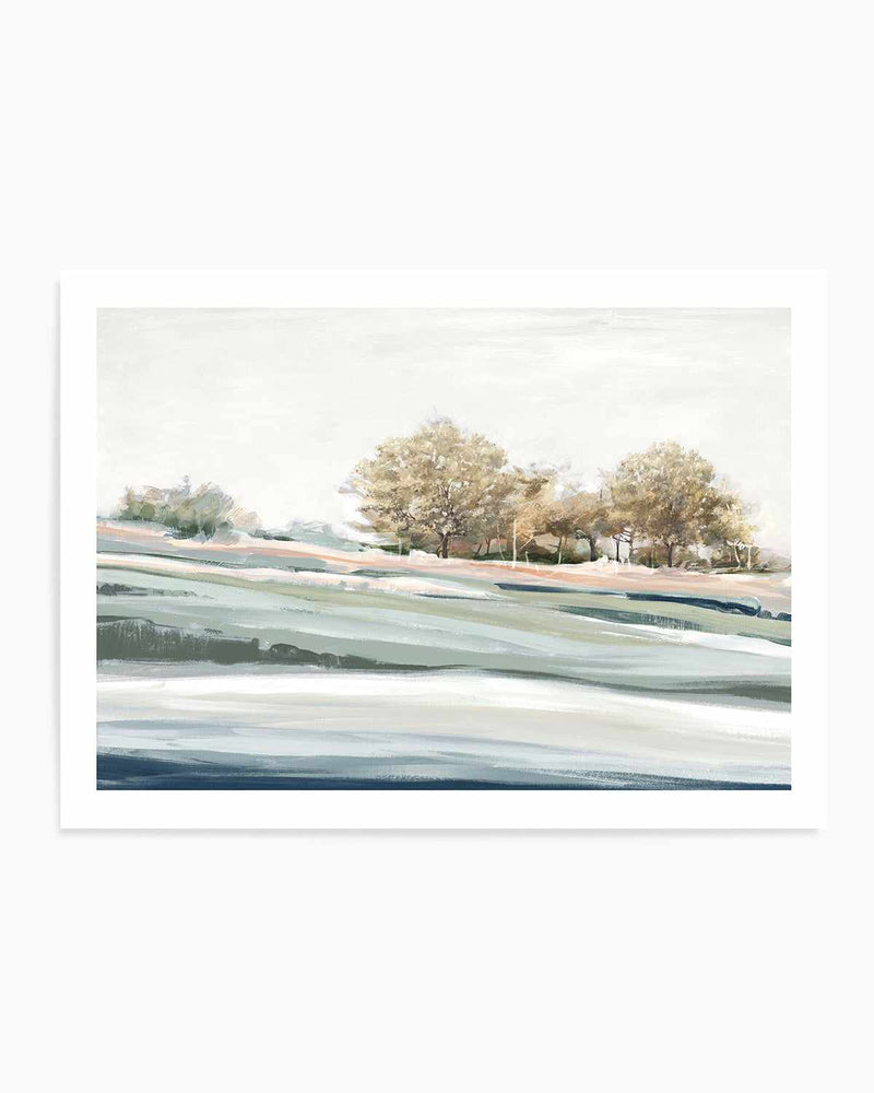 Blue Still Trees Art Print