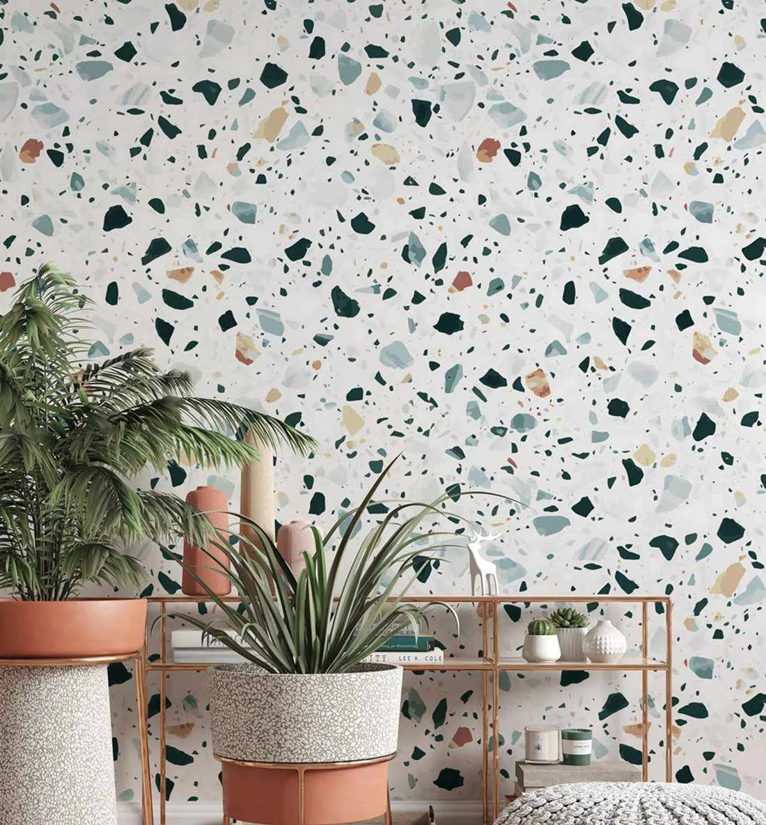 Blue Terrazzo Stone Wallpaper-Wallpaper-Buy Kids Removable Wallpaper Online Our Custom Made Children√¢‚Ç¨‚Ñ¢s Wallpapers Are A Fun Way To Decorate And Enhance Boys Bedroom Decor And Girls Bedrooms They Are An Amazing Addition To Your Kids Bedroom Walls Our Collection of Kids Wallpaper Is Sure To Transform Your Kids Rooms Interior Style From Pink Wallpaper To Dinosaur Wallpaper Even Marble Wallpapers For Teen Boys Shop Peel And Stick Wallpaper Online Today With Olive et Oriel