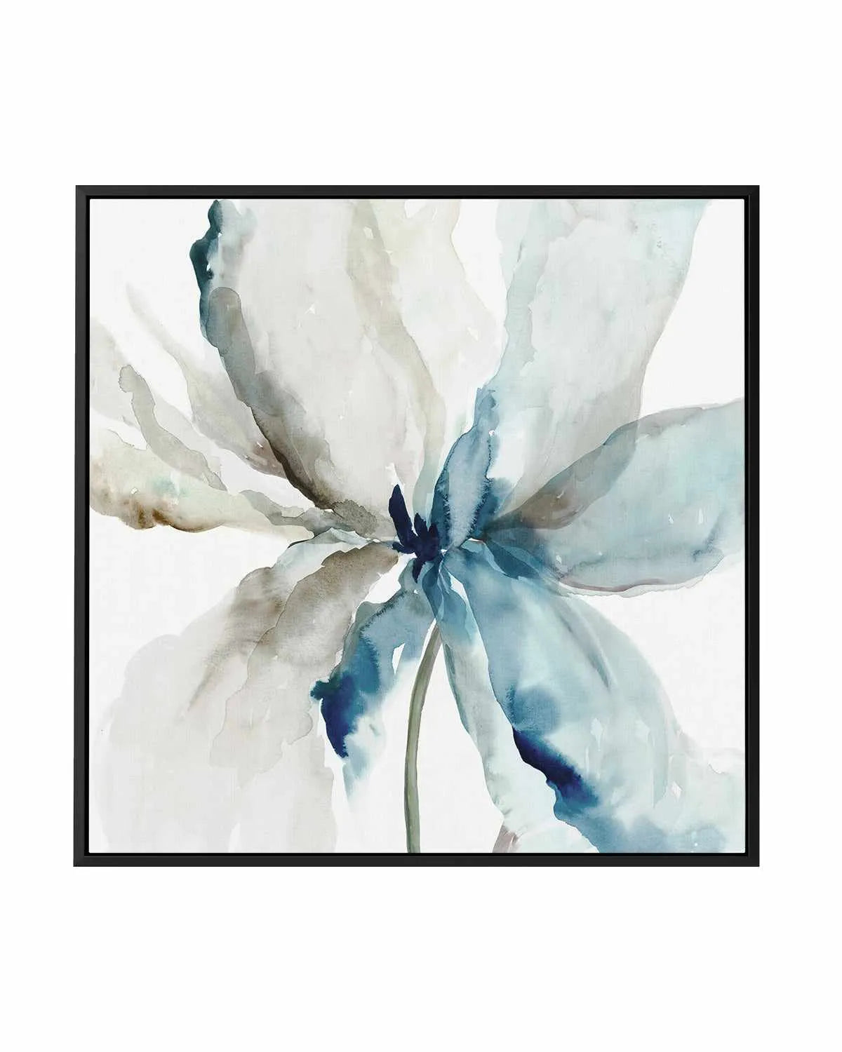 Blue Transparent Flower | Framed Canvas Art Print from Olive et Oriel where you can shop wallpaper and artworks online