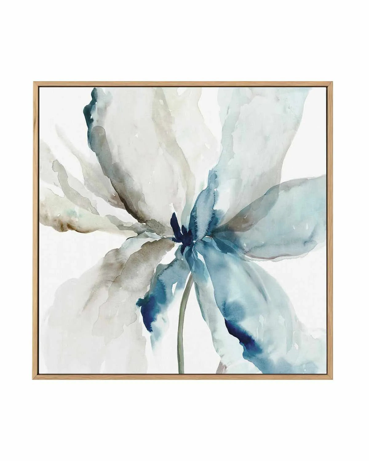 Blue Transparent Flower | Framed Canvas Art Print from Olive et Oriel where you can shop wallpaper and artworks online