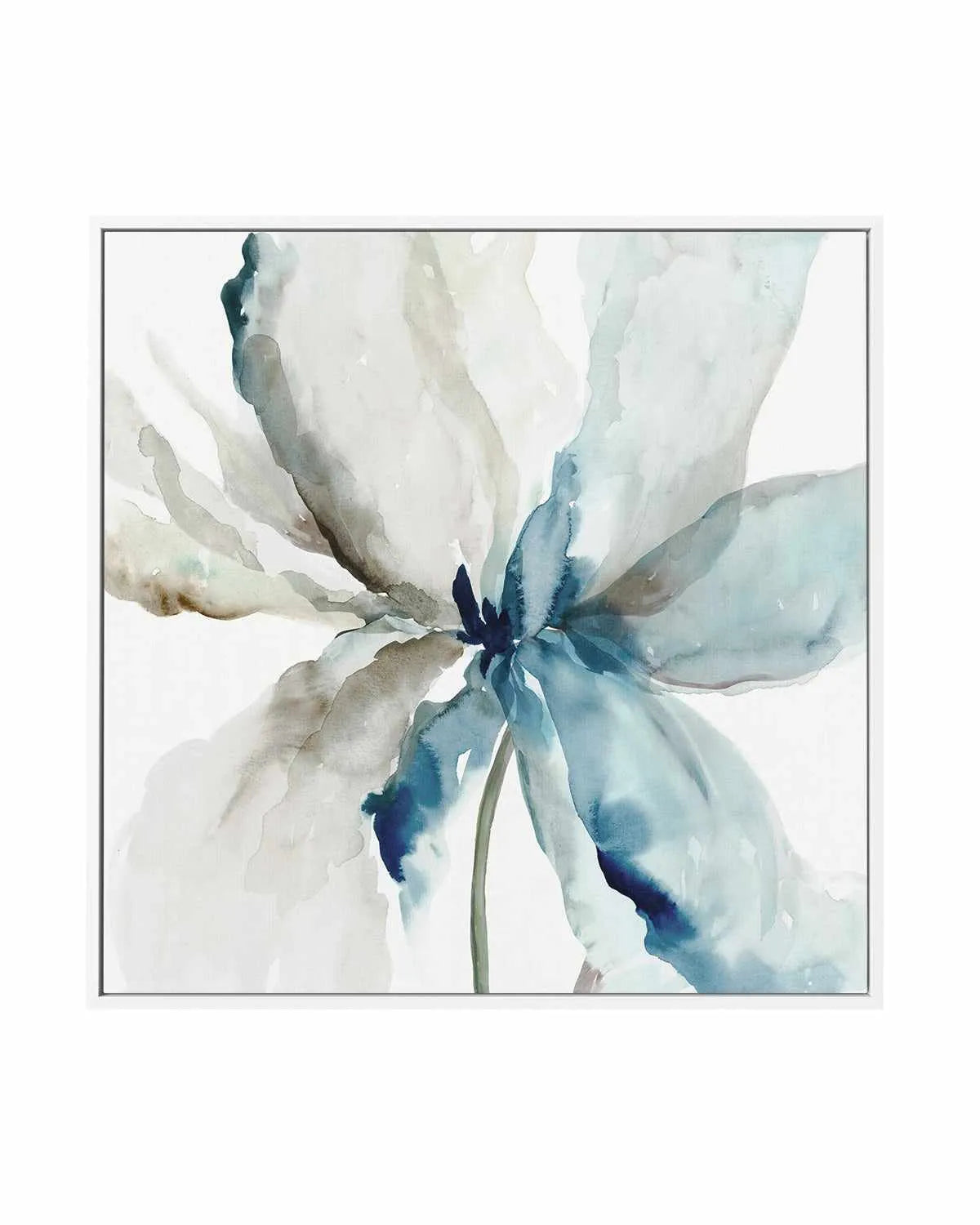 Blue Transparent Flower | Framed Canvas Art Print from Olive et Oriel where you can shop wallpaper and artworks online