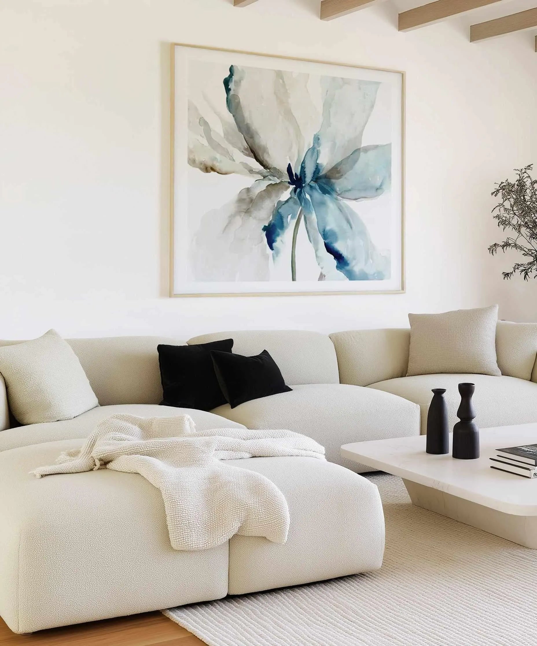 Blue Transparent Flower Art Print from Olive et Oriel where you can shop wallpaper and artworks online