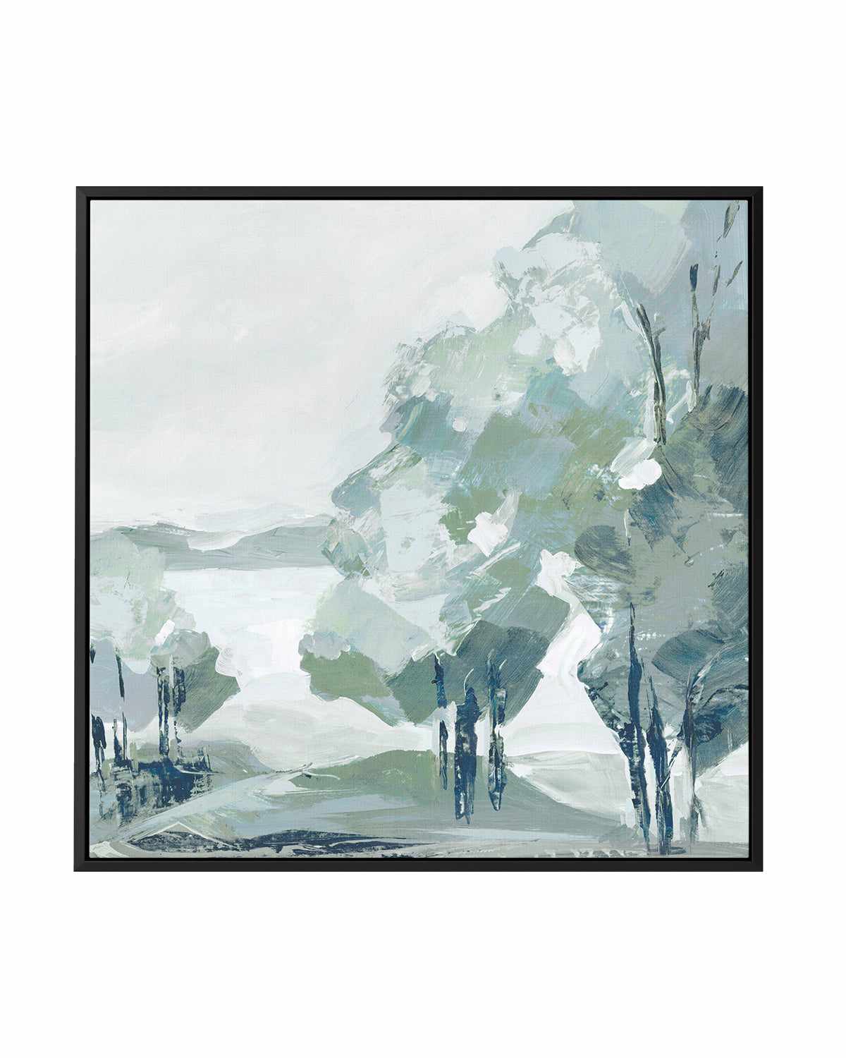 Blue Tree Forest II | Framed Canvas Art Print