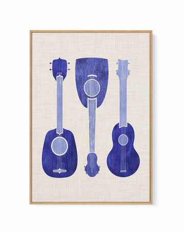 Blue Ukuleles By Kristian Gallagher | Framed Canvas Art Print from Olive et Oriel where you can shop wallpaper and artworks online