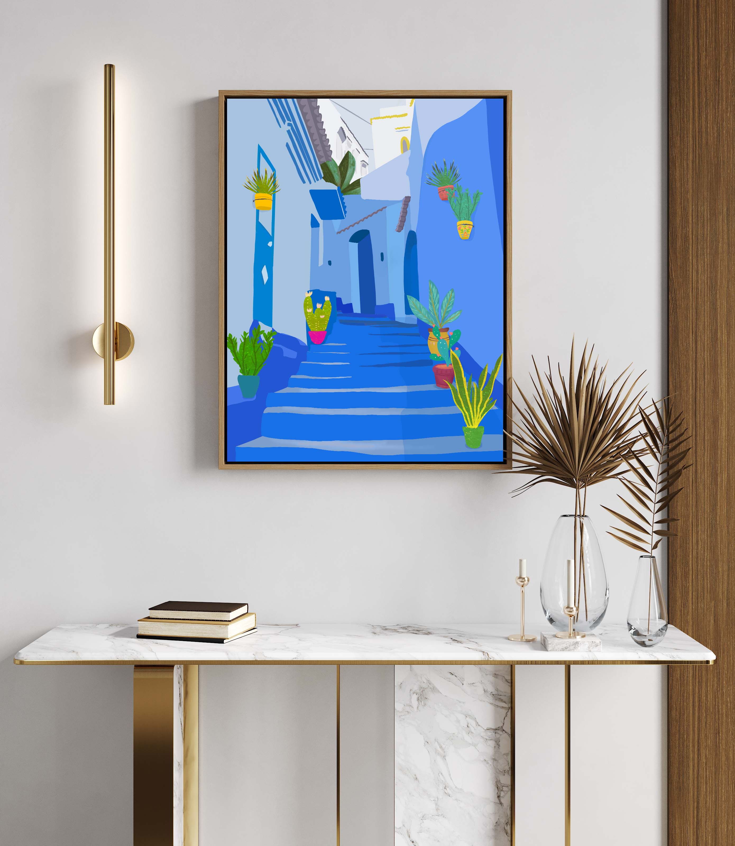 Blue City By Petra Lizde | Framed Canvas Art Print