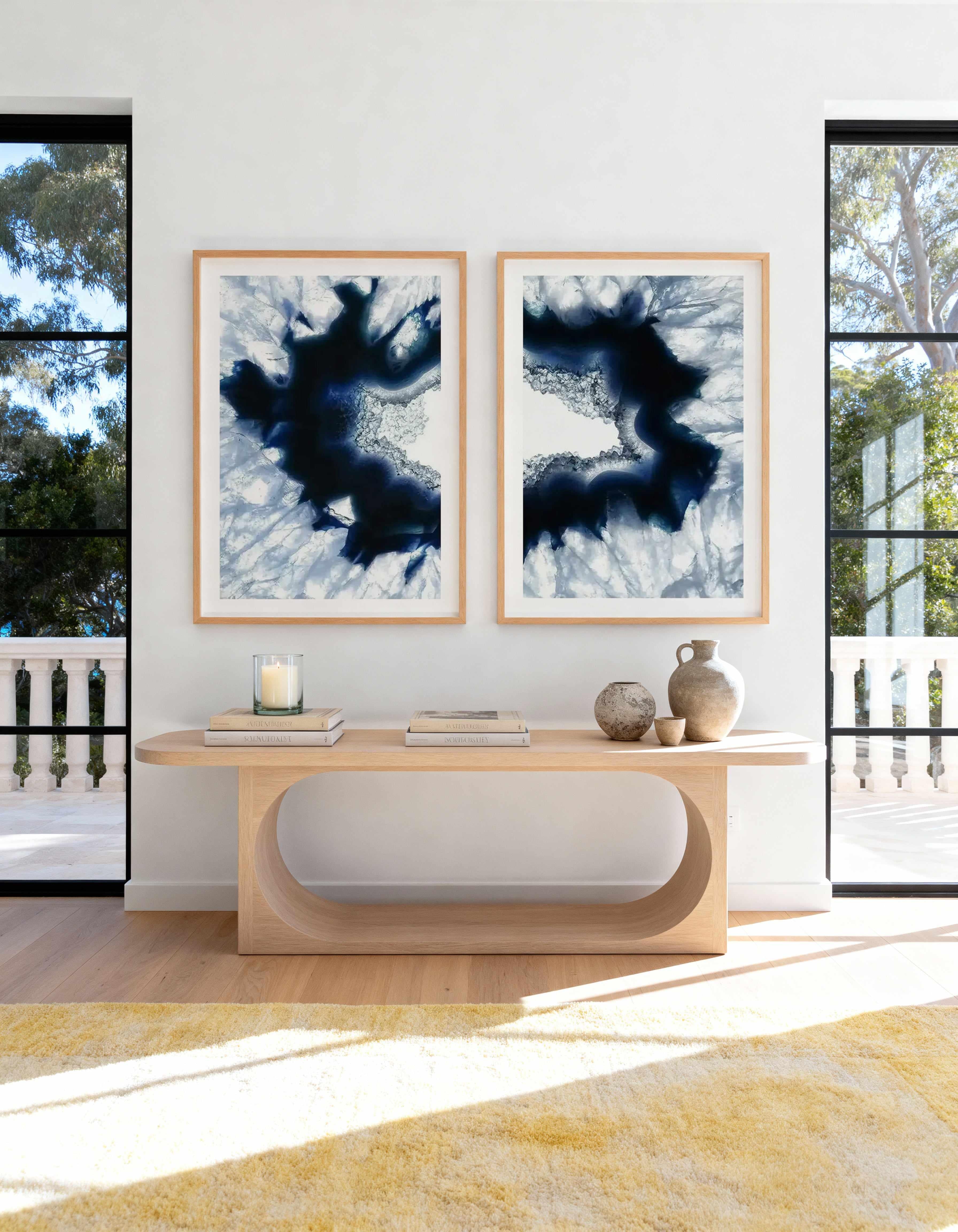 Blue Agate I & II Art Print Set of 2 | Matching Wall Art from Olive et Oriel where you can shop wallpaper and artworks online