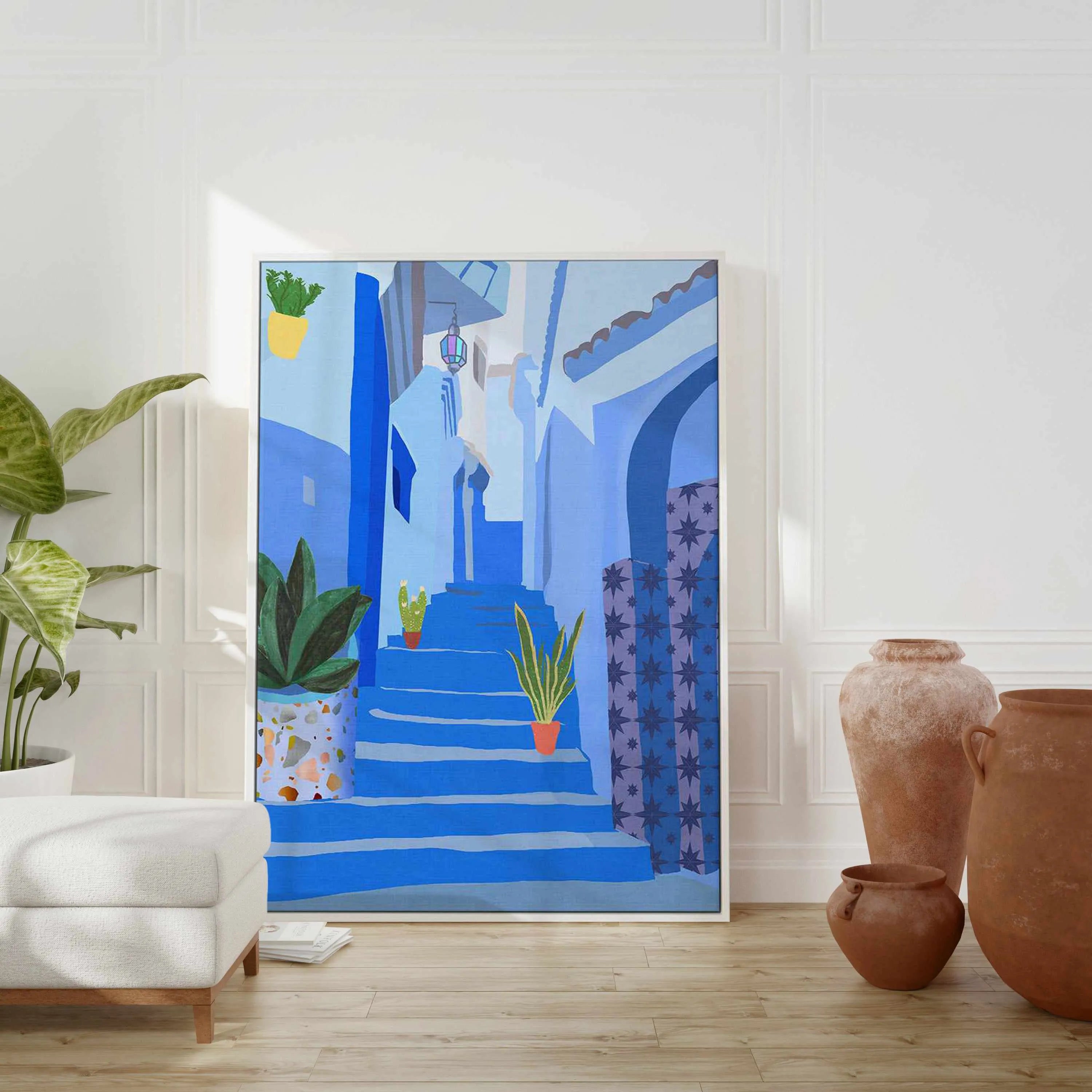 Blue City by Petra Lizde | Framed Canvas Art Print from Olive et Oriel where you can shop wallpaper and artworks online