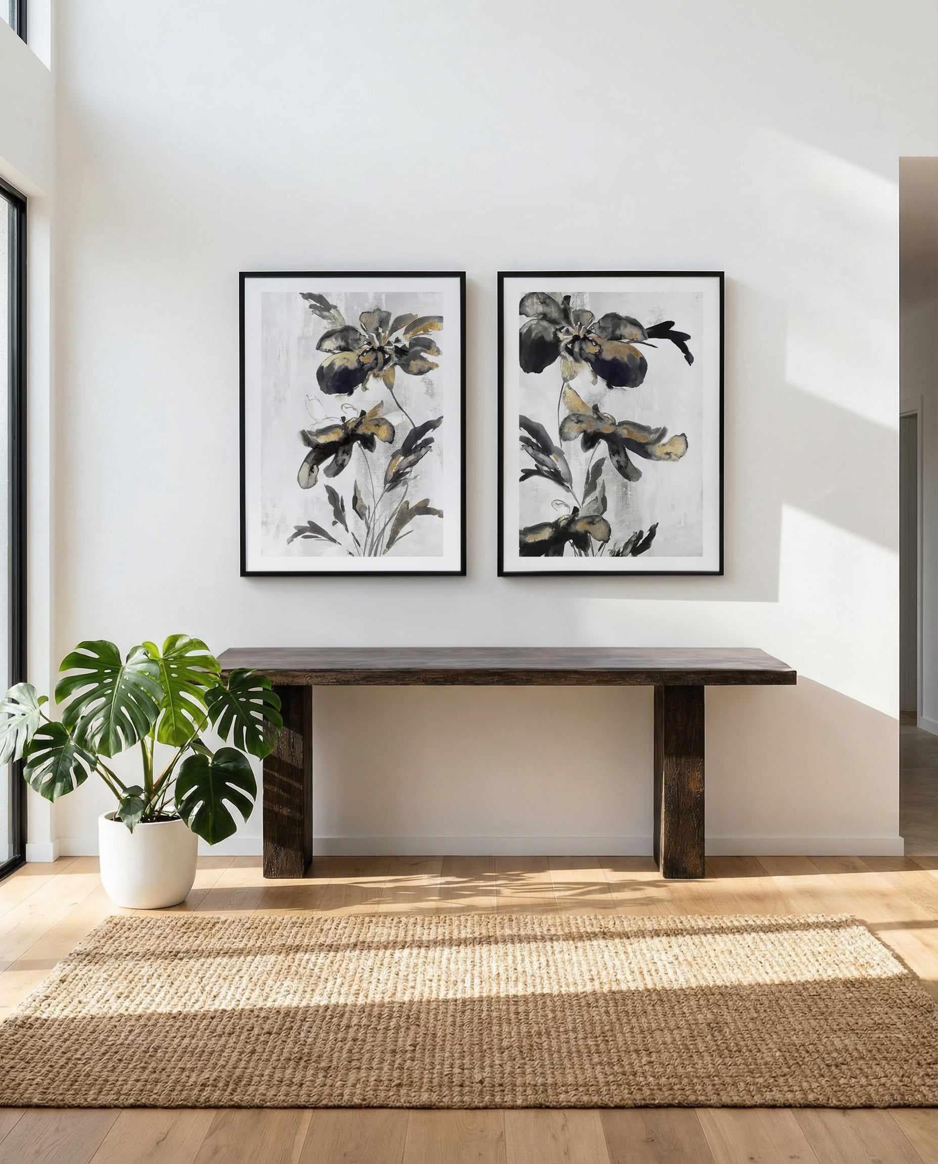 Blue Daphne Gold I & II Art Print Set of 2 | Matching Wall Art from Olive et Oriel where you can shop wallpaper and artworks online