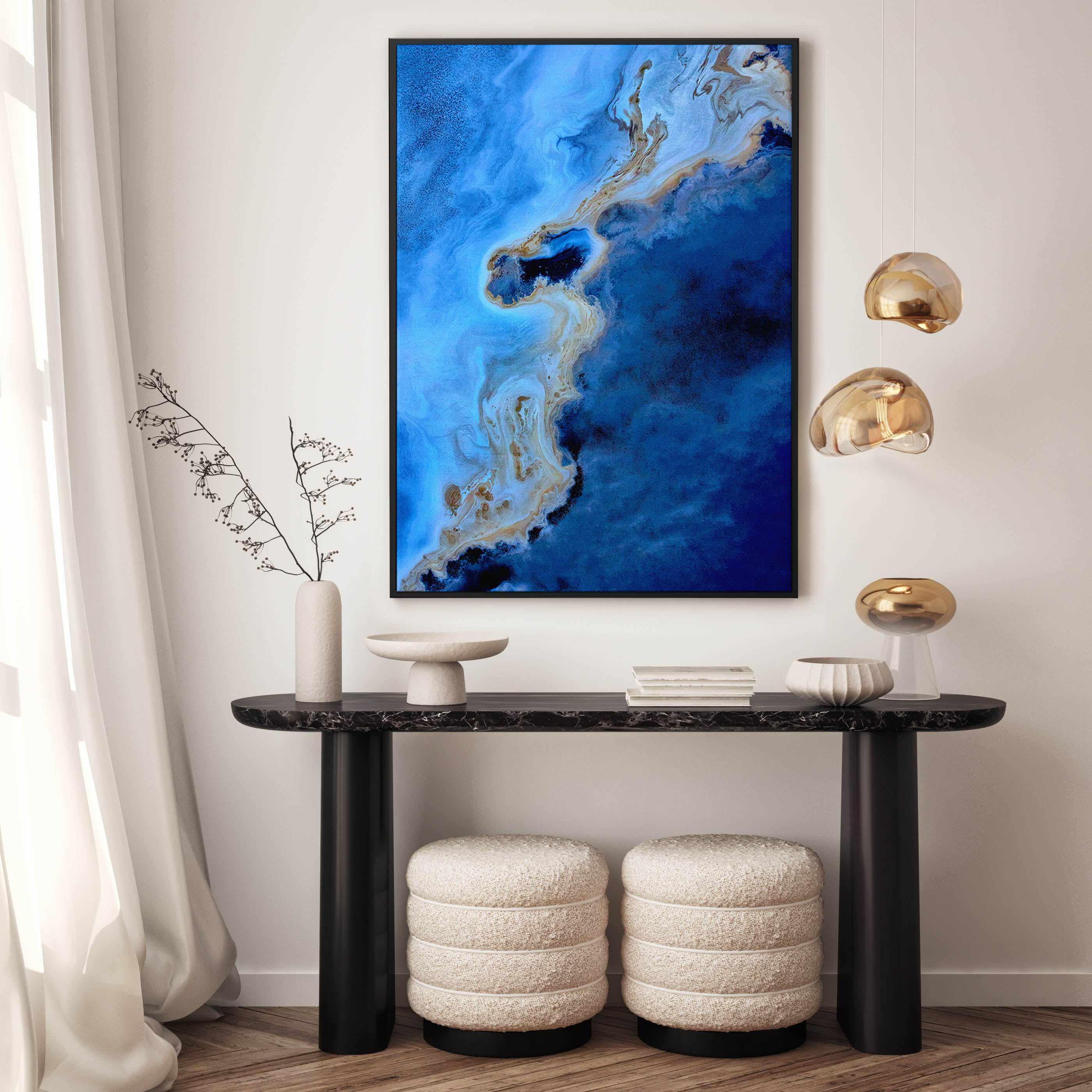 Blue Earth by Phillip Chang | Framed Canvas Art Print