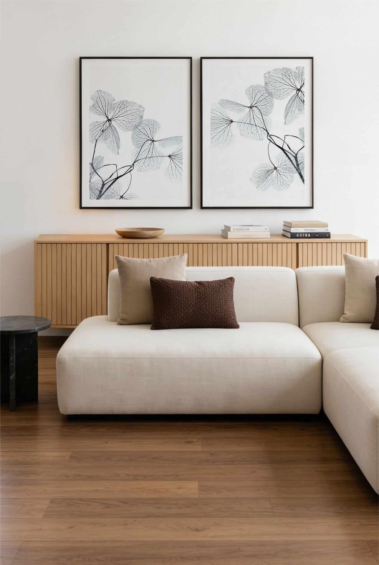Blue Leaves I & II Art Print Set of 2 | Matching Wall Art from Olive et Oriel where you can shop wallpaper and artworks online