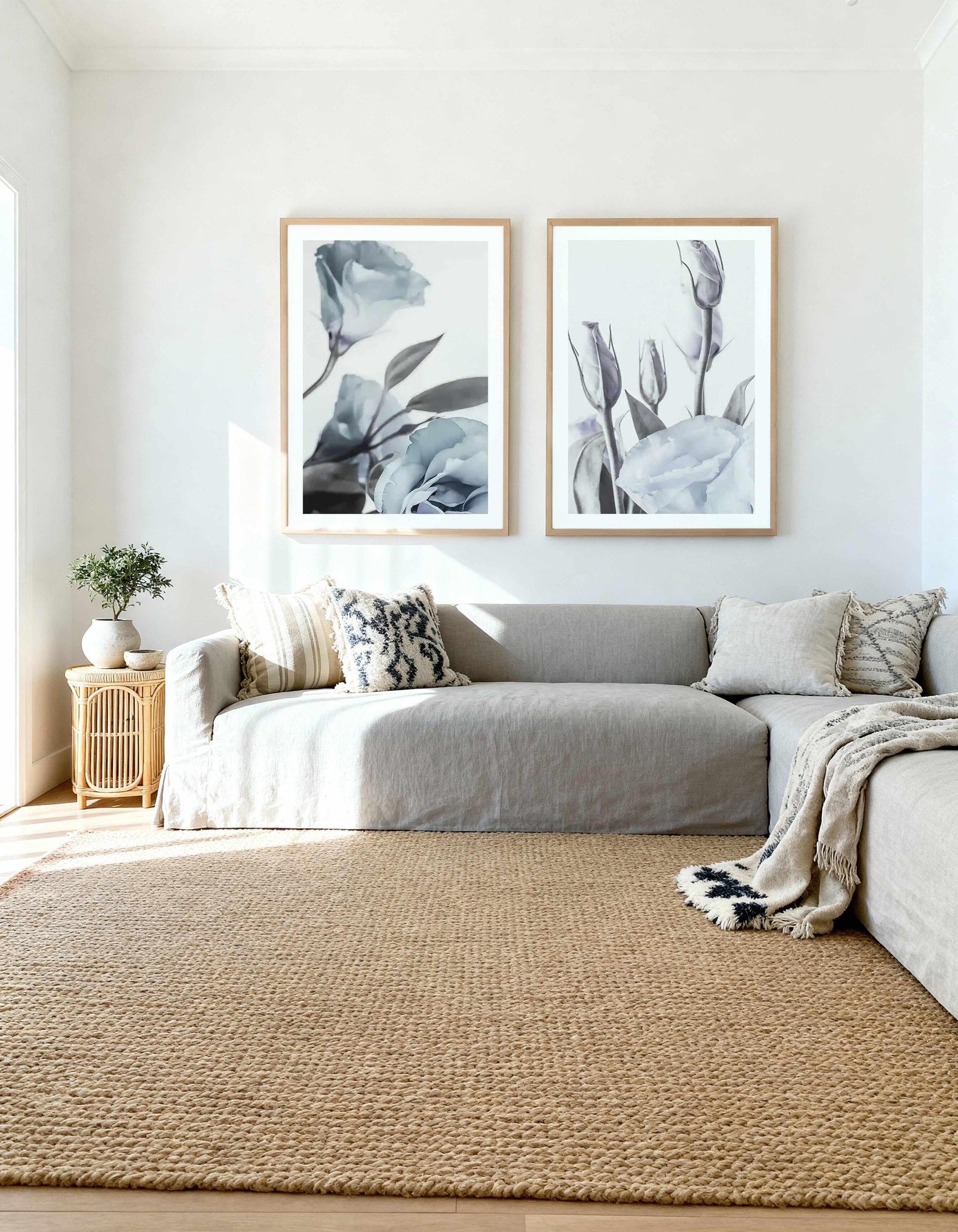 Blue Lisianthus I & II Art Print Set of 2 | Matching Wall Art from Olive et Oriel where you can shop wallpaper and artworks online