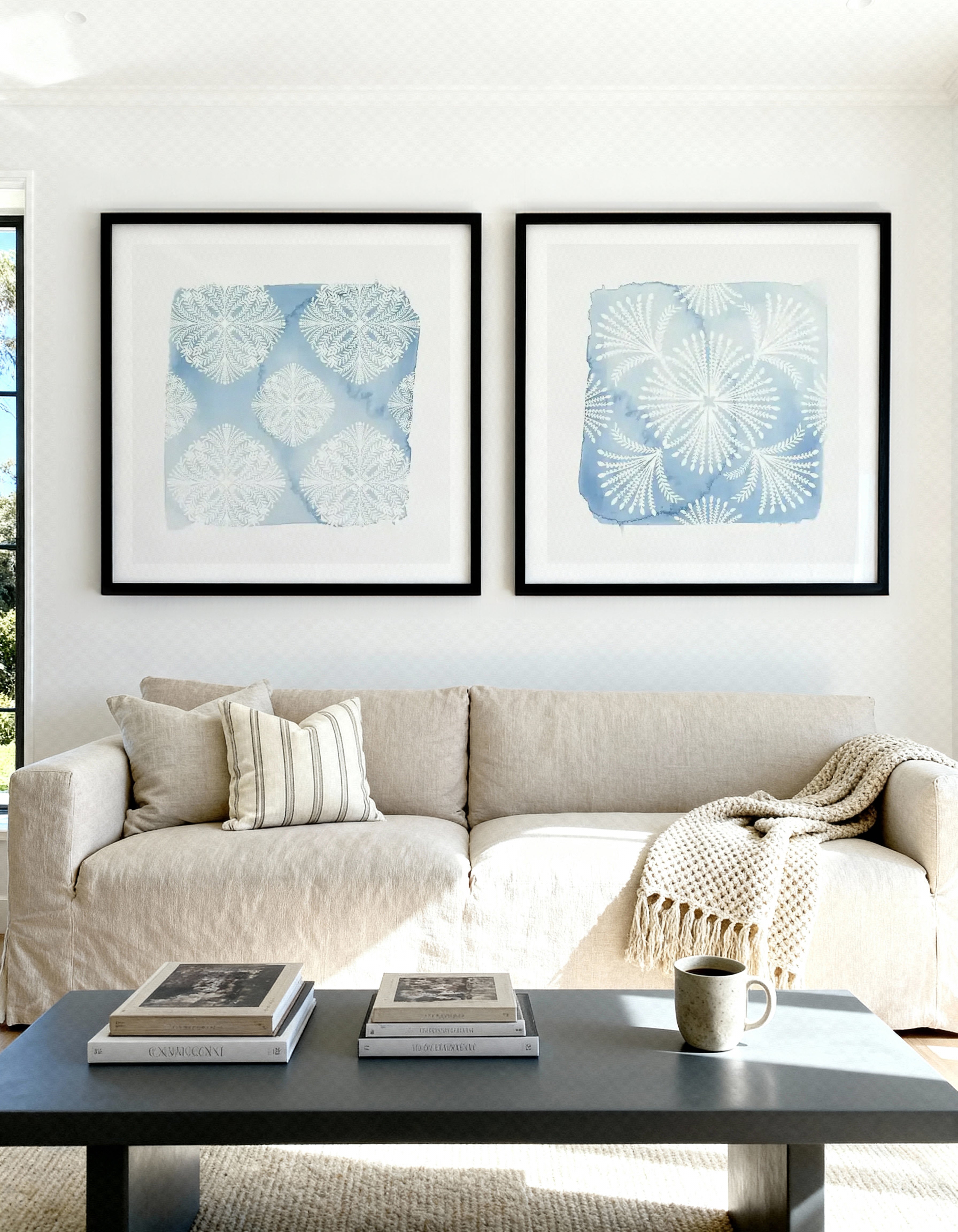 Blue Reflections & Blume Art Print Set of 2 | Matching Wall Art