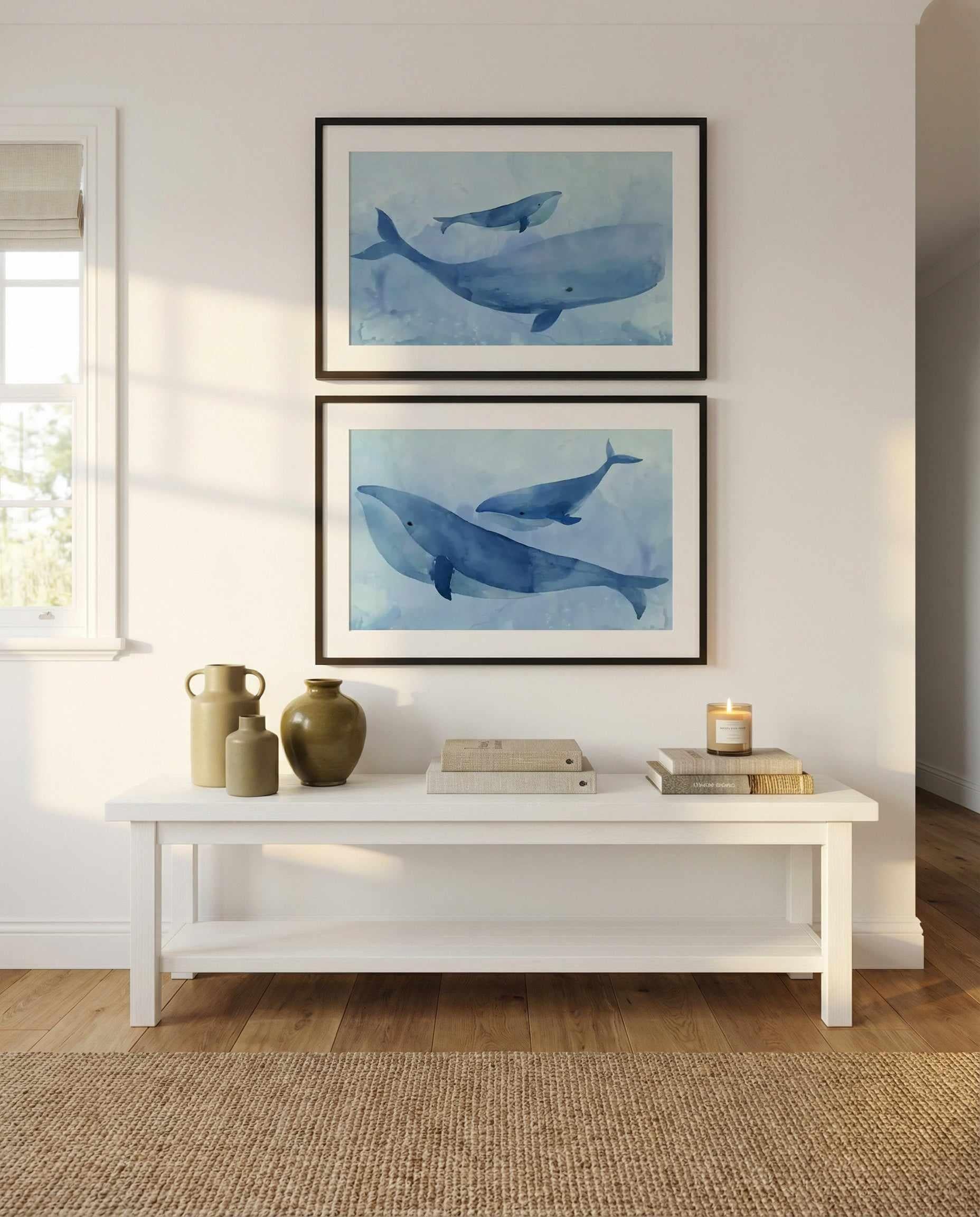 Blue Spirits I & II Art Print Set of 2 | Matching Wall Art