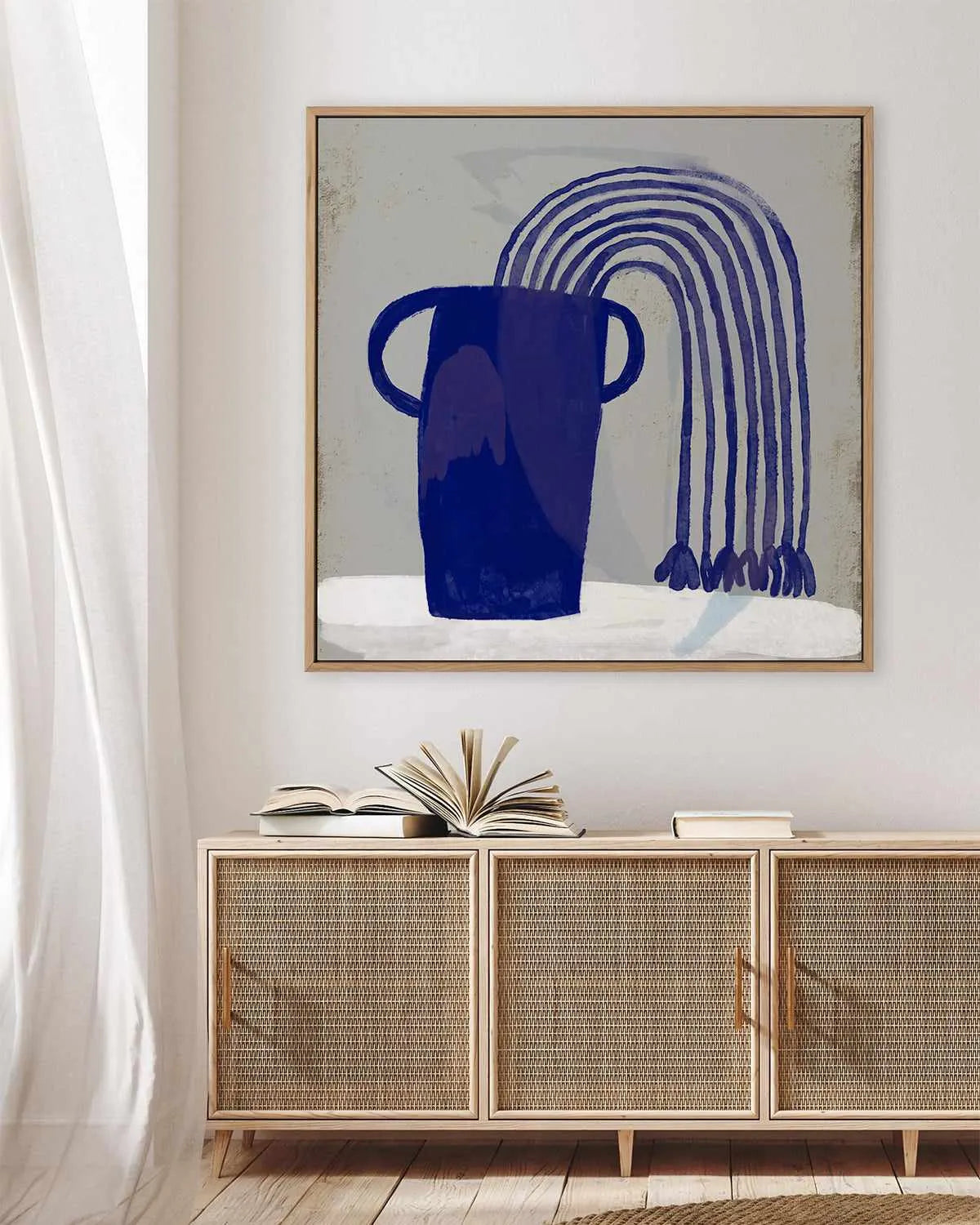 Blue Floral I by Marco Marella | Framed Canvas Art Print from Olive et Oriel where you can shop wallpaper and artworks online