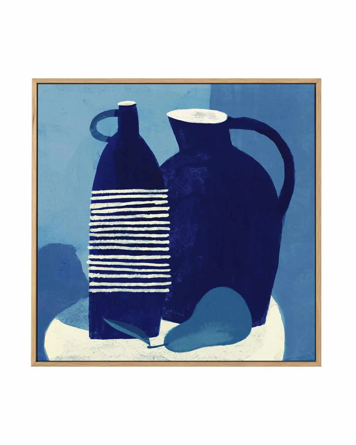 Blue Still Life With Pear by Marco Marella | Framed Canvas Art Print from Olive et Oriel where you can shop wallpaper and artworks online