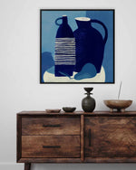 Blue Still Life With Pear by Marco Marella | Framed Canvas Art Print