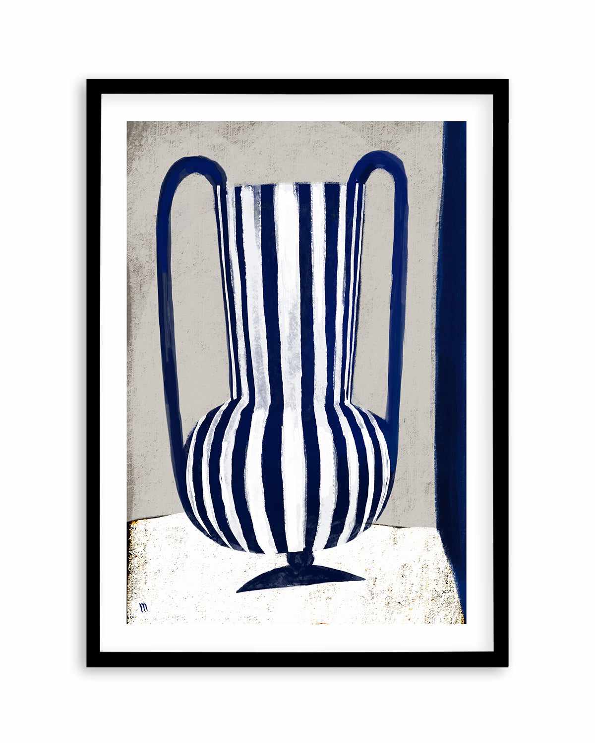 Blue Striped Vase by Marco Marella | Art Print