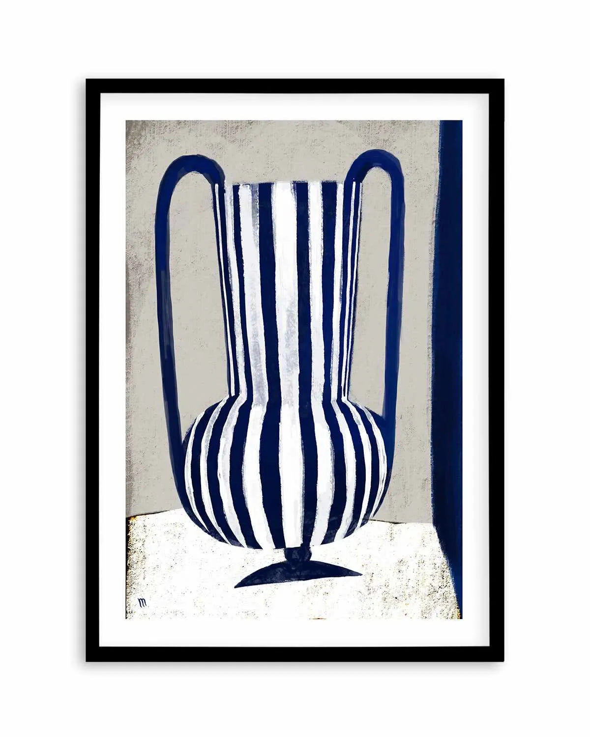 Blue Striped Vase by Marco Marella | Art Print from Olive et Oriel where you can shop wallpaper and artworks online
