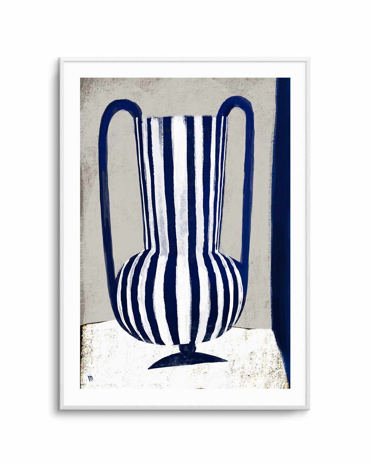 Blue Striped Vase by Marco Marella | Art Print