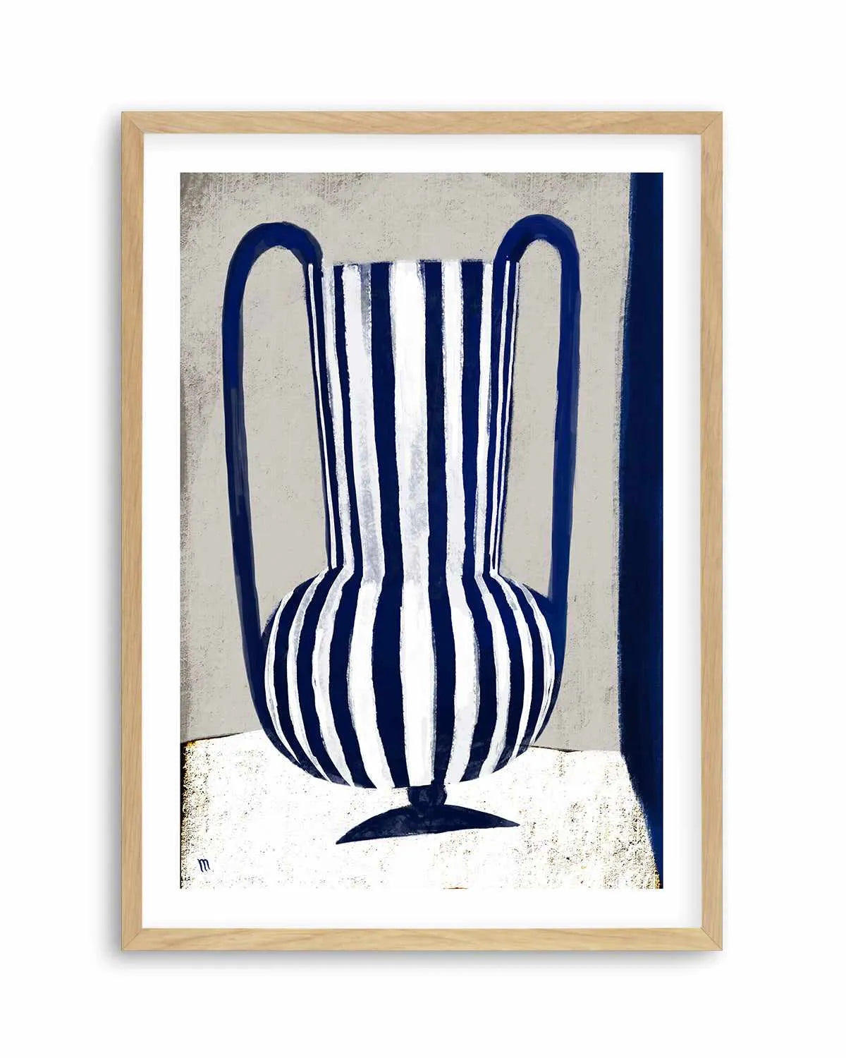 Blue Striped Vase by Marco Marella | Art Print from Olive et Oriel where you can shop wallpaper and artworks online