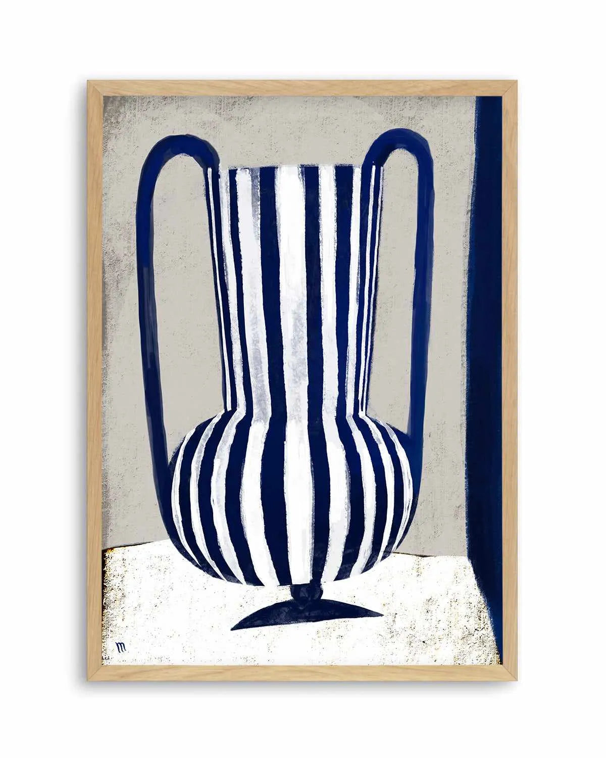 Blue Striped Vase by Marco Marella | Art Print from Olive et Oriel where you can shop wallpaper and artworks online