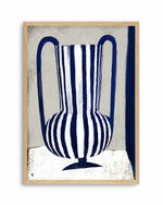 Blue Striped Vase by Marco Marella | Art Print