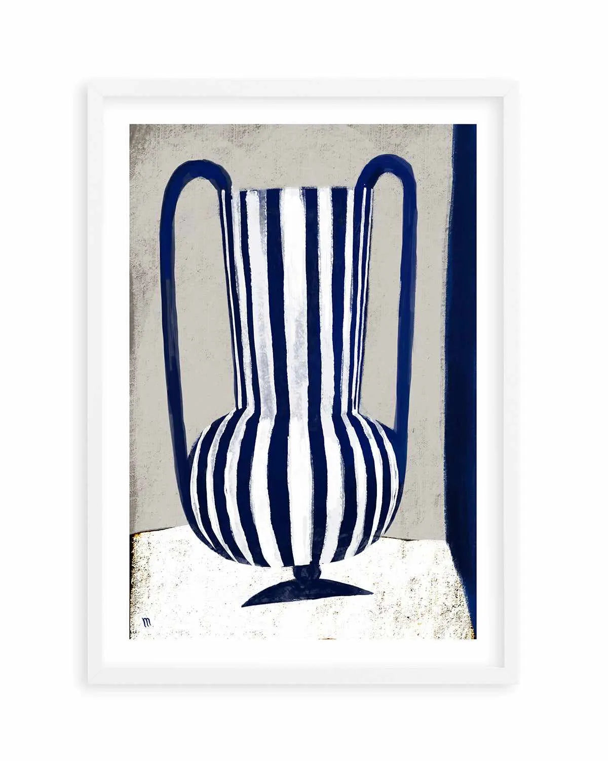 Blue Striped Vase by Marco Marella | Art Print from Olive et Oriel where you can shop wallpaper and artworks online