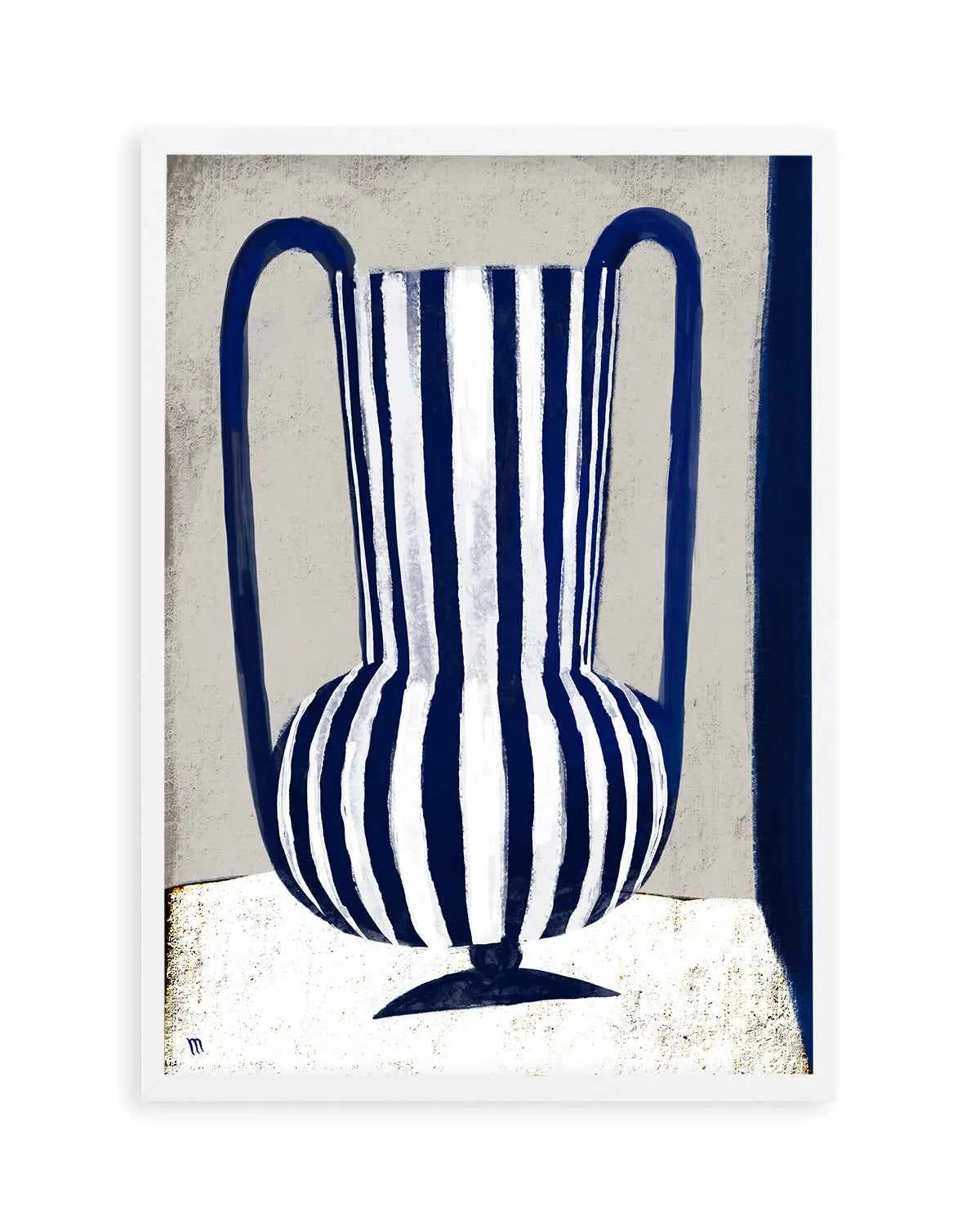 Blue Striped Vase by Marco Marella | Art Print from Olive et Oriel where you can shop wallpaper and artworks online