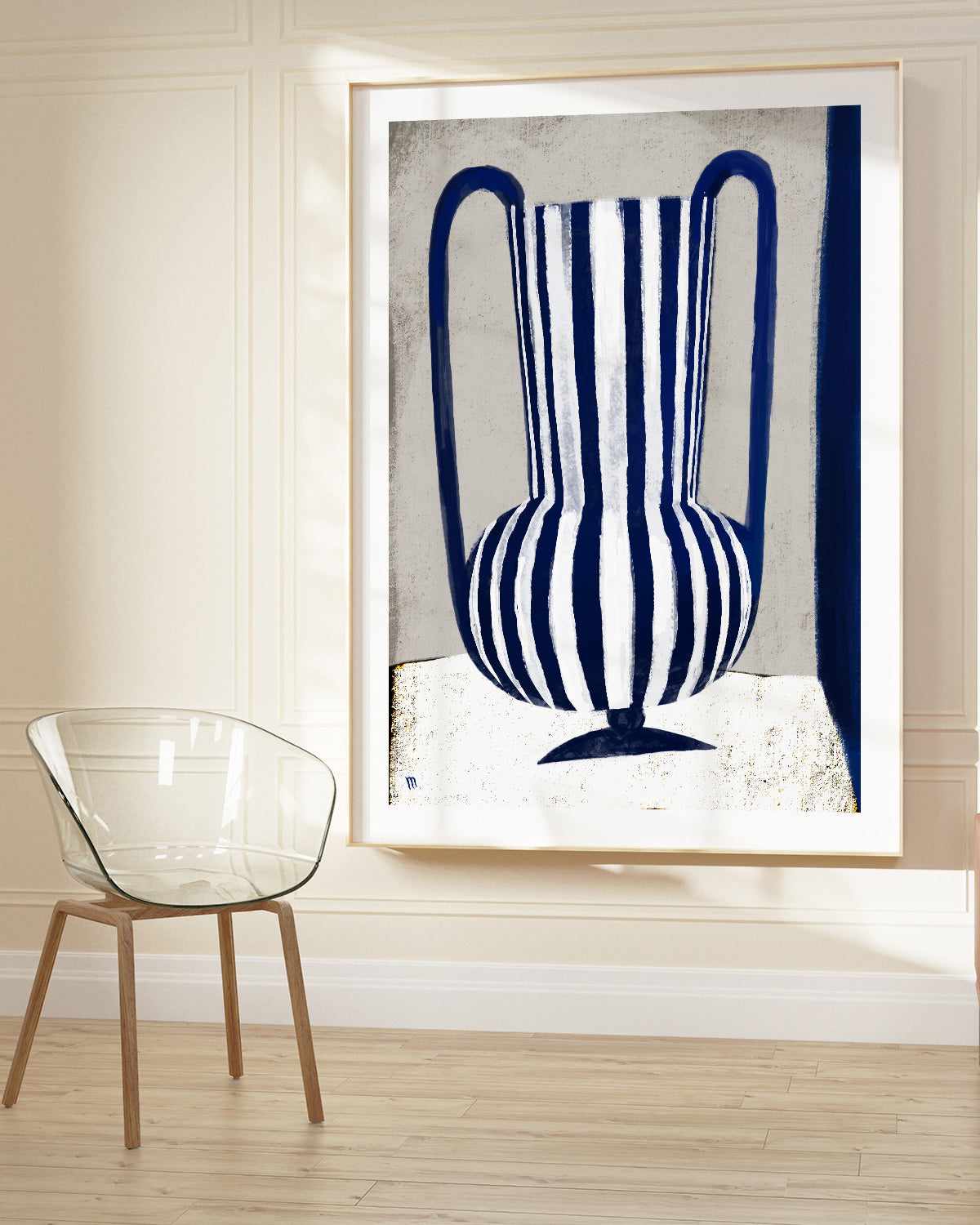 Blue Striped Vase by Marco Marella | Art Print