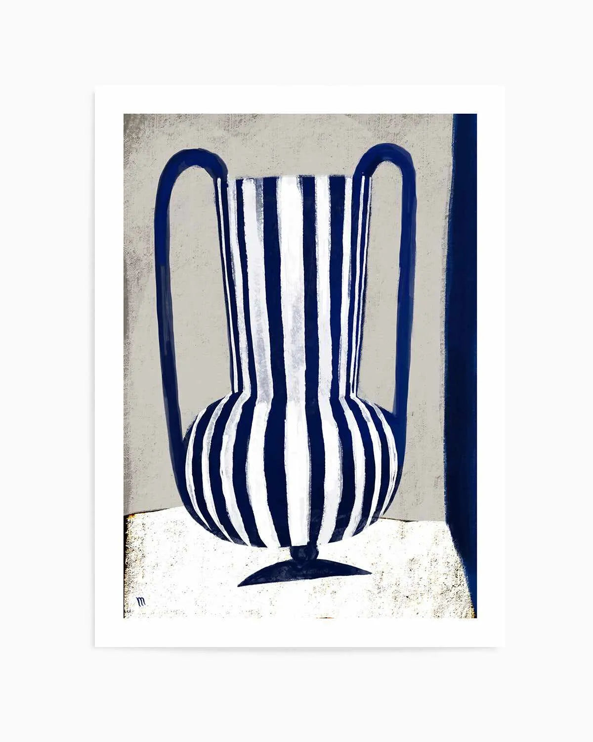 Blue Striped Vase by Marco Marella | Art Print from Olive et Oriel where you can shop wallpaper and artworks online