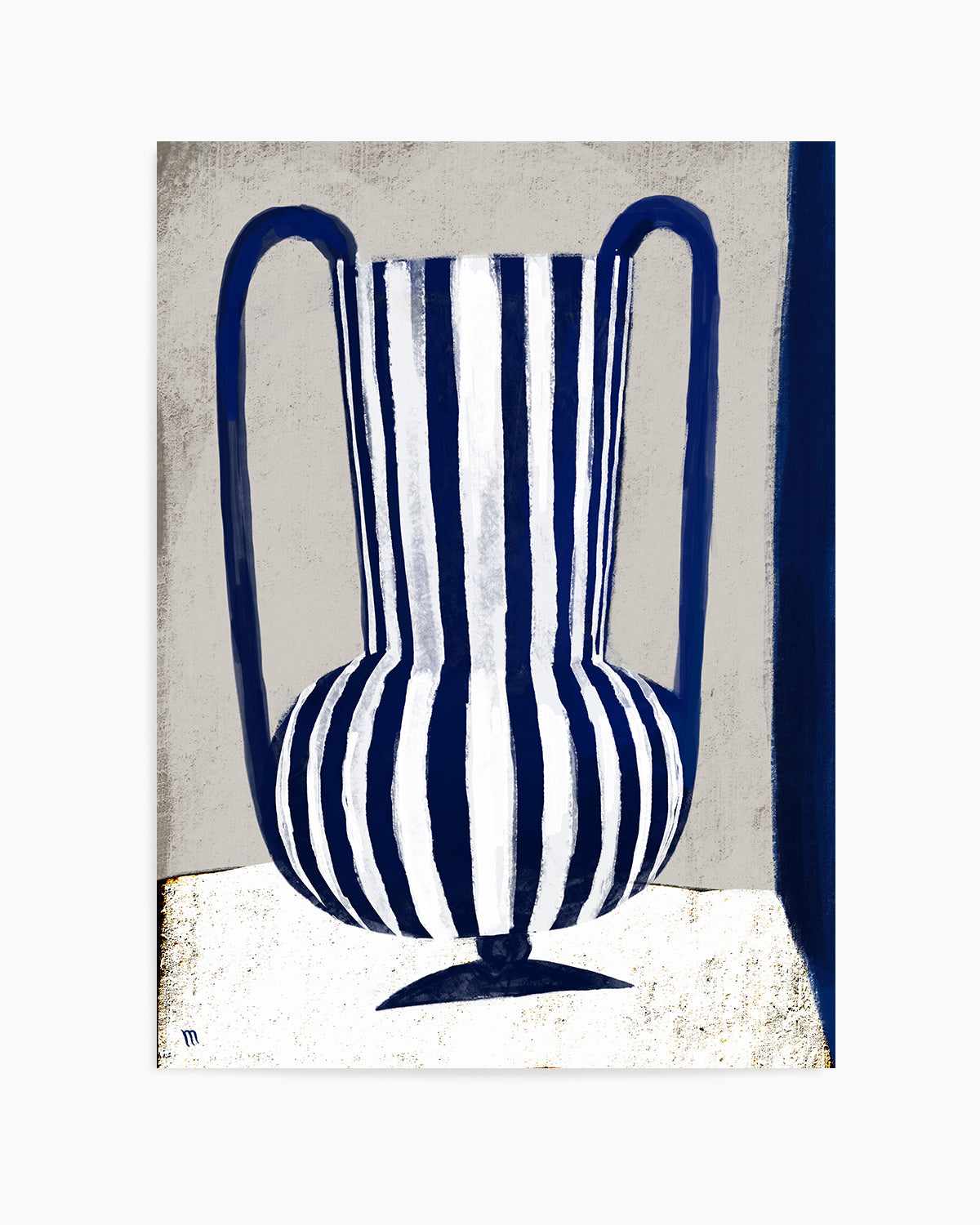 Blue Striped Vase by Marco Marella | Art Print