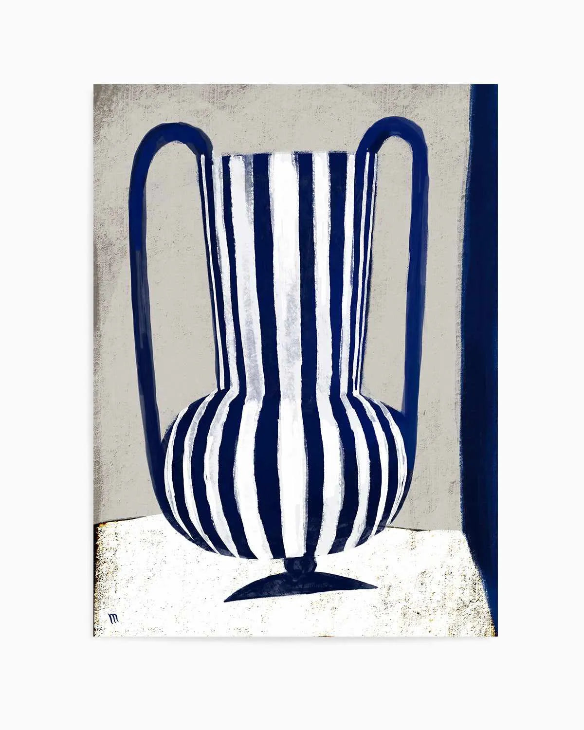 Blue Striped Vase by Marco Marella | Art Print from Olive et Oriel where you can shop wallpaper and artworks online