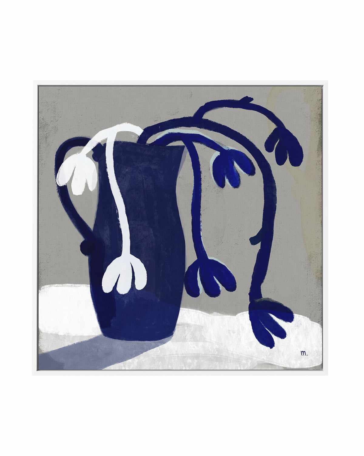 Blue Vase Interior by Marco Marella | Framed Canvas Art Print