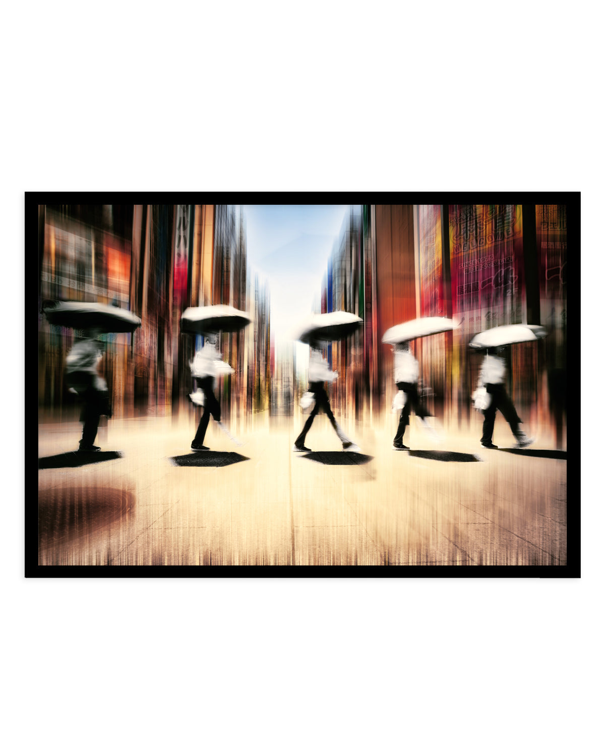 Blurred City Walkers by moucorn | Art Print