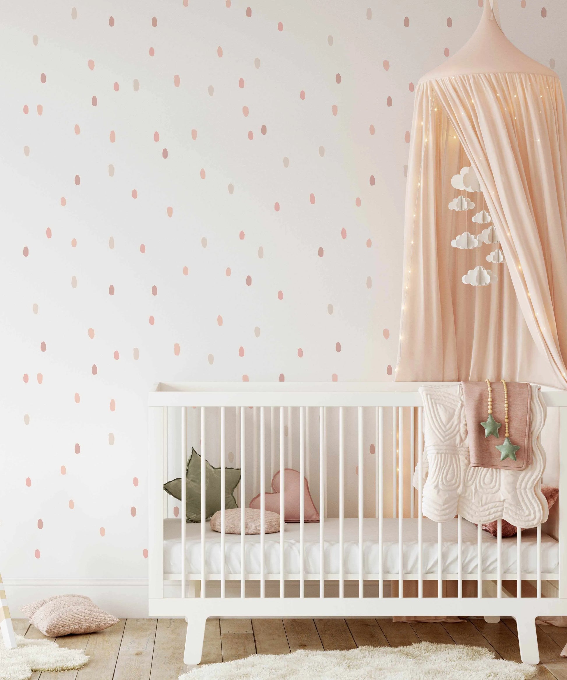 'Blush Crush' Super Fun Dots Decal Set | 174 dots!-Decals-Olive et Oriel-Decorate your kids bedroom wall decor with removable wall decals, these fabric kids decals are a great way to add colour and update your children's bedroom. Available as girls wall decals or boys wall decals, there are also nursery decals.