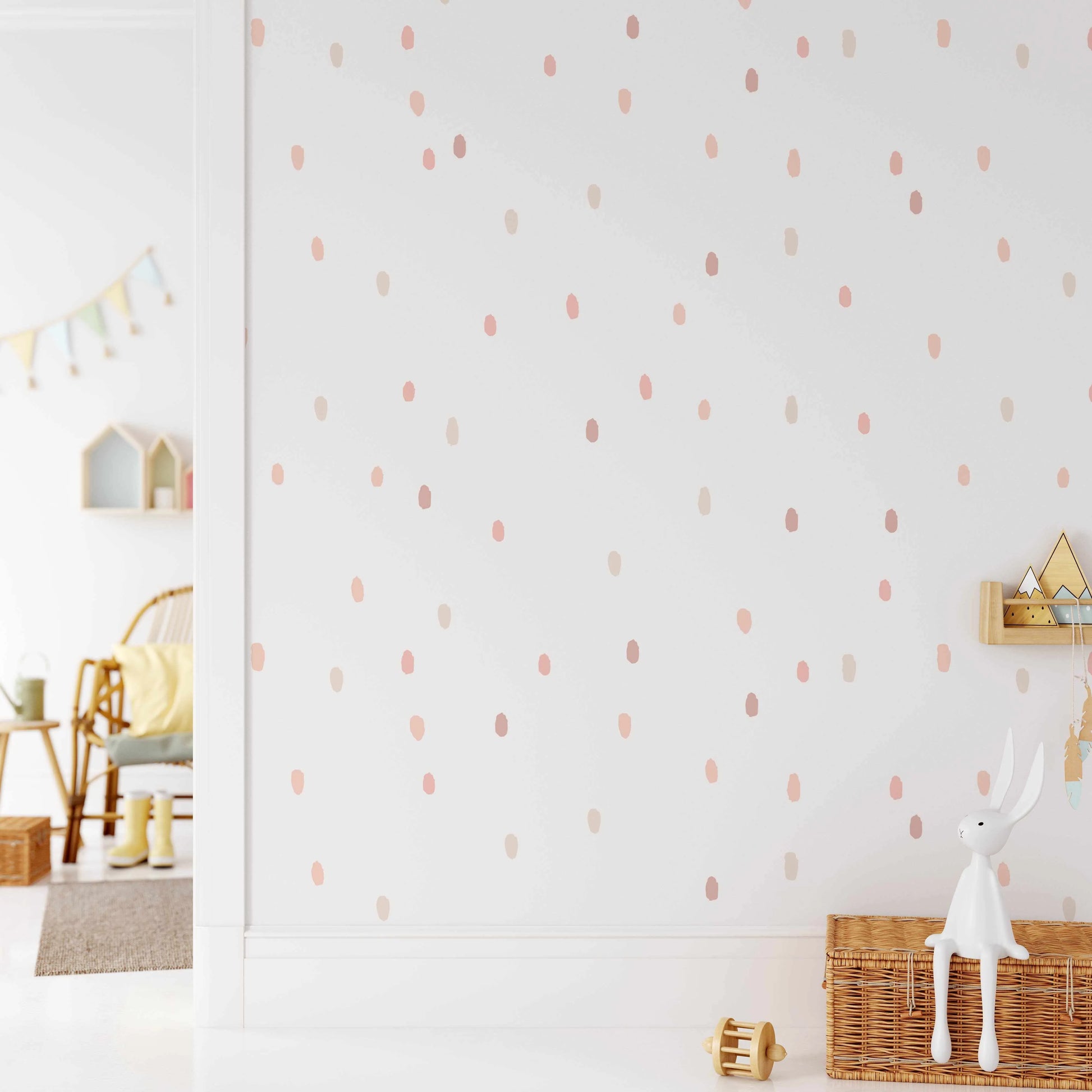'Blush Crush' Super Fun Dots Decal Set | 174 dots!-Decals-Olive et Oriel-Decorate your kids bedroom wall decor with removable wall decals, these fabric kids decals are a great way to add colour and update your children's bedroom. Available as girls wall decals or boys wall decals, there are also nursery decals.