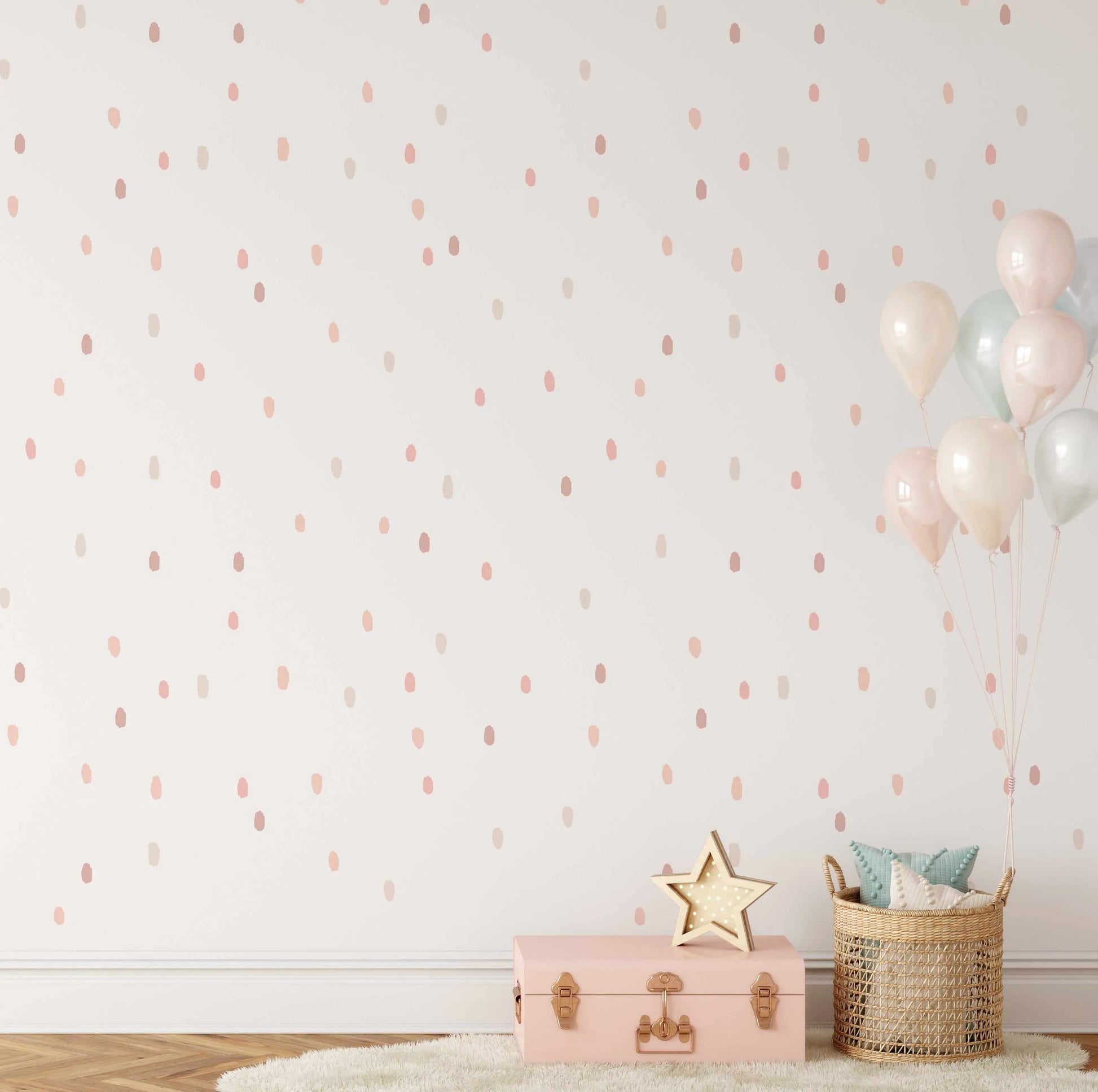 'Blush Crush' Super Fun Dots Decal Set | 174 dots!-Decals-Olive et Oriel-Decorate your kids bedroom wall decor with removable wall decals, these fabric kids decals are a great way to add colour and update your children's bedroom. Available as girls wall decals or boys wall decals, there are also nursery decals.